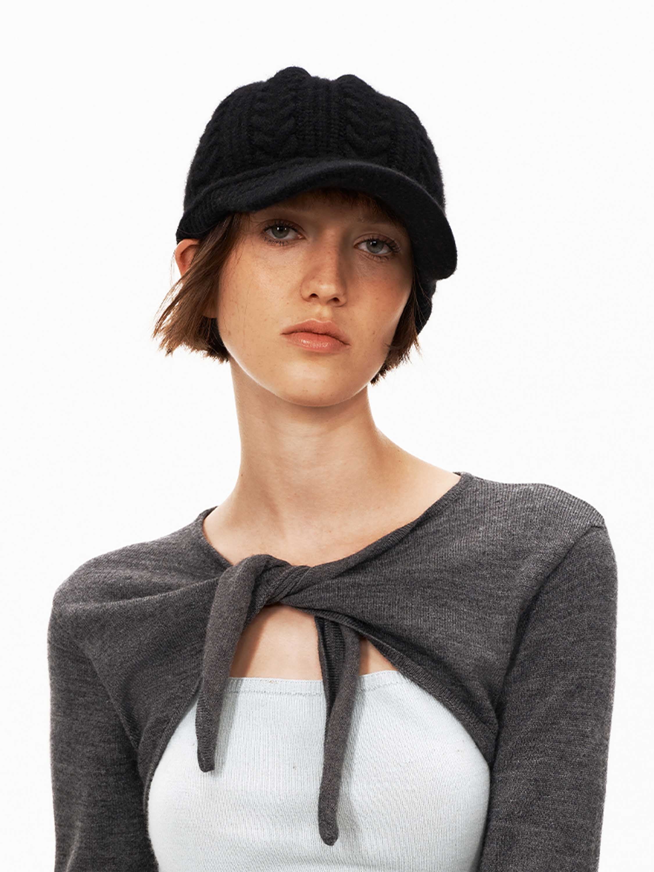 Cashmere Knit Baseball Cap