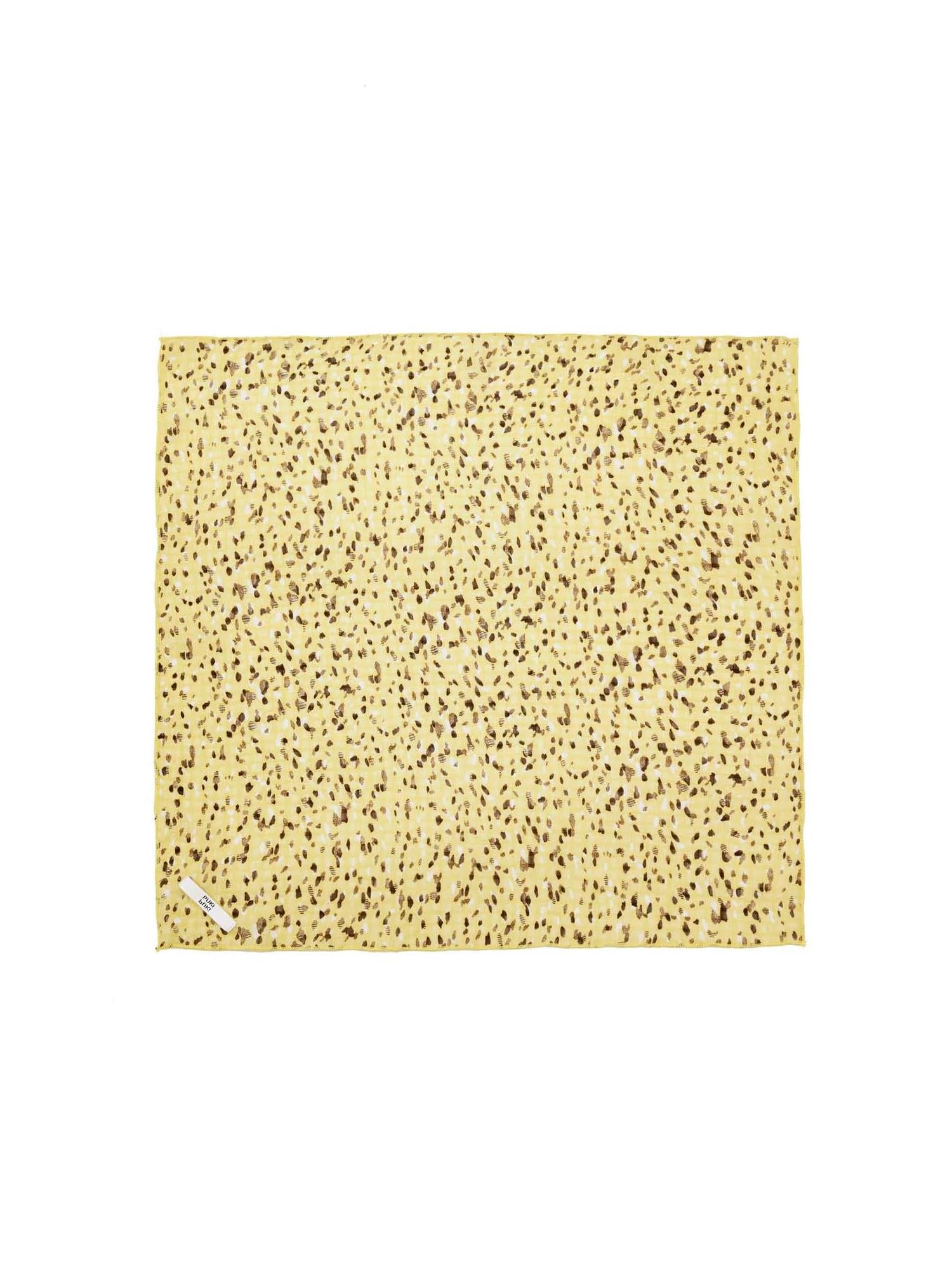 Yellow Floral Gauze Scarf