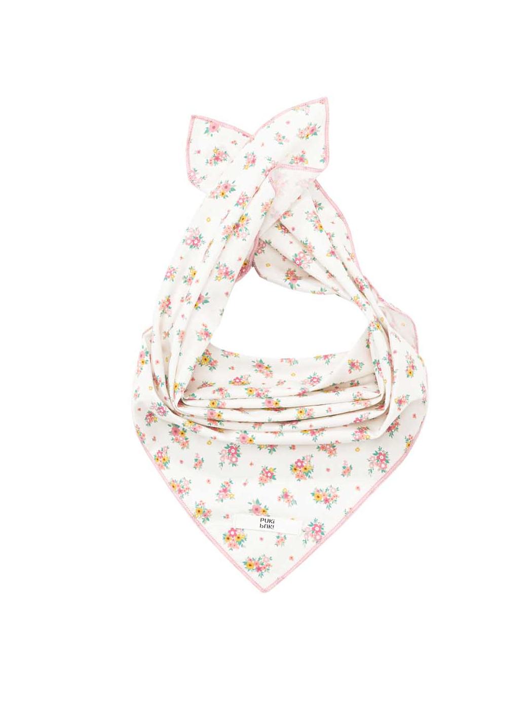 Pink Floral Print Square Scarf