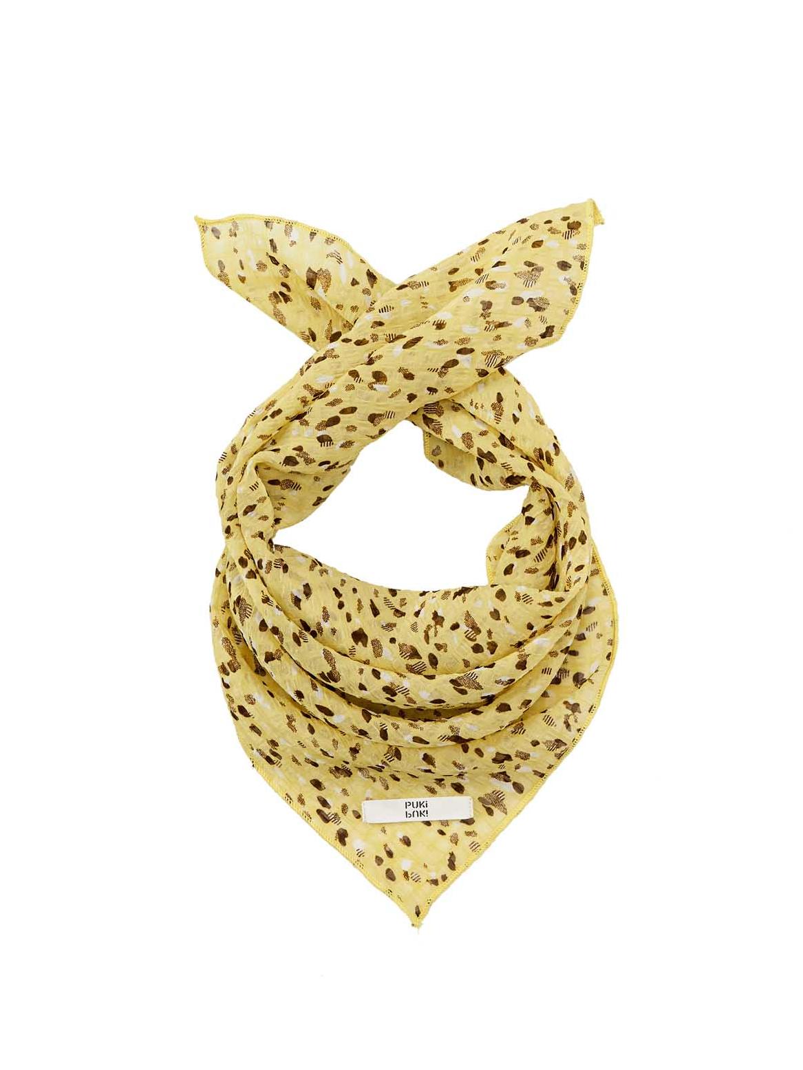 Yellow Floral Gauze Scarf
