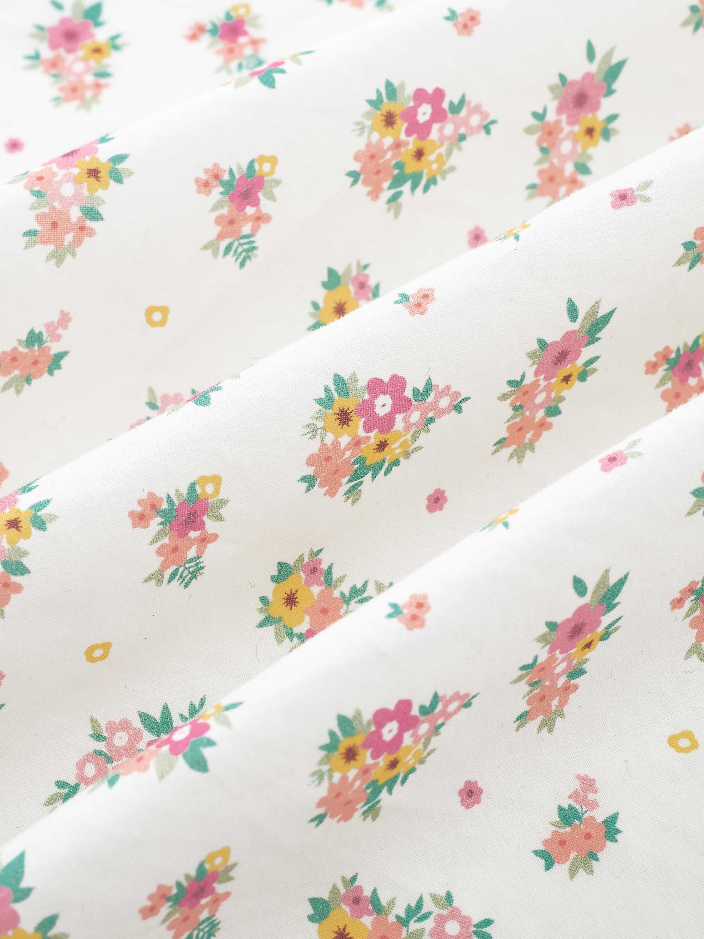 Pink Floral Print Square Scarf
