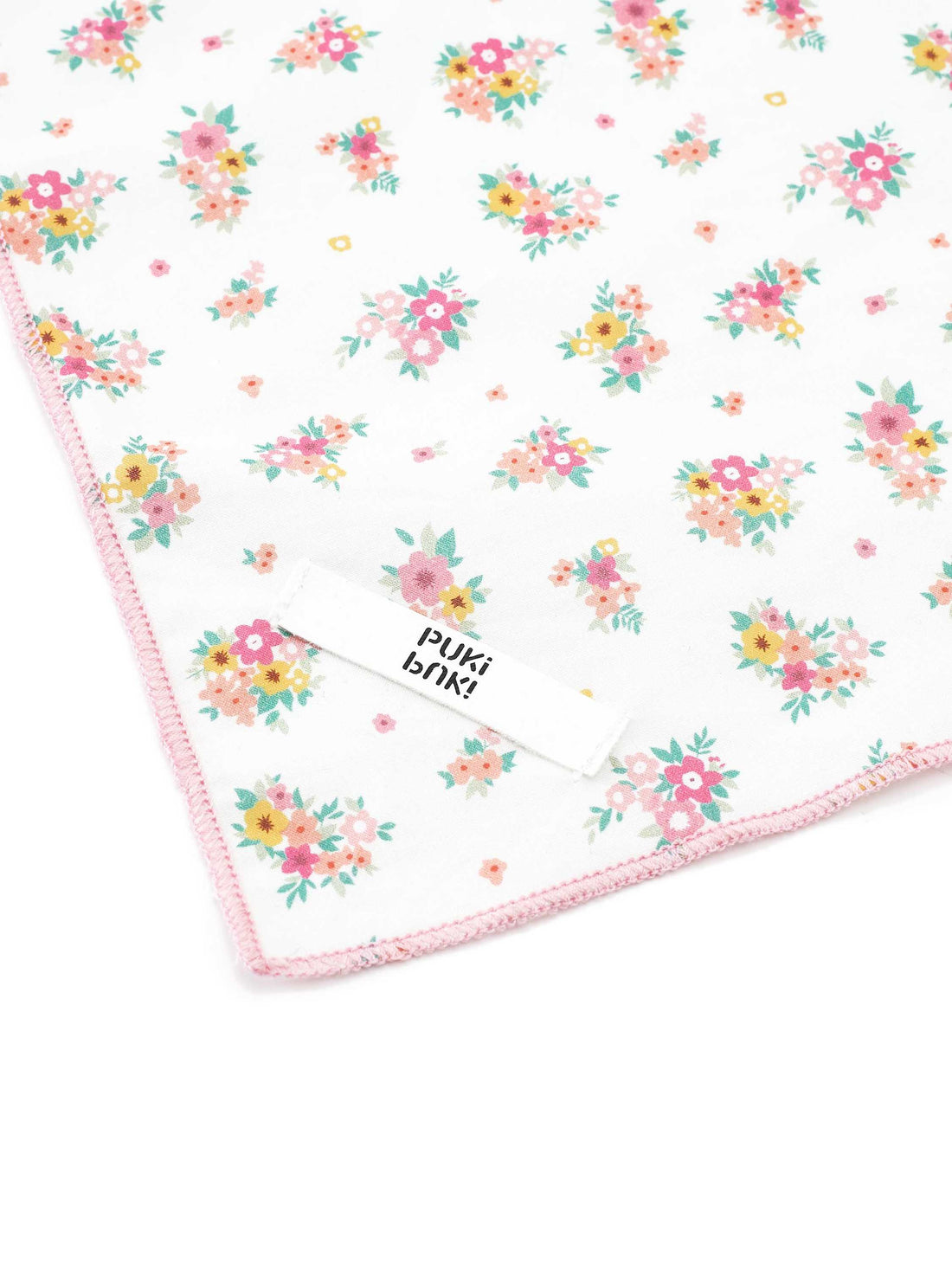 Pink Floral Print Square Scarf
