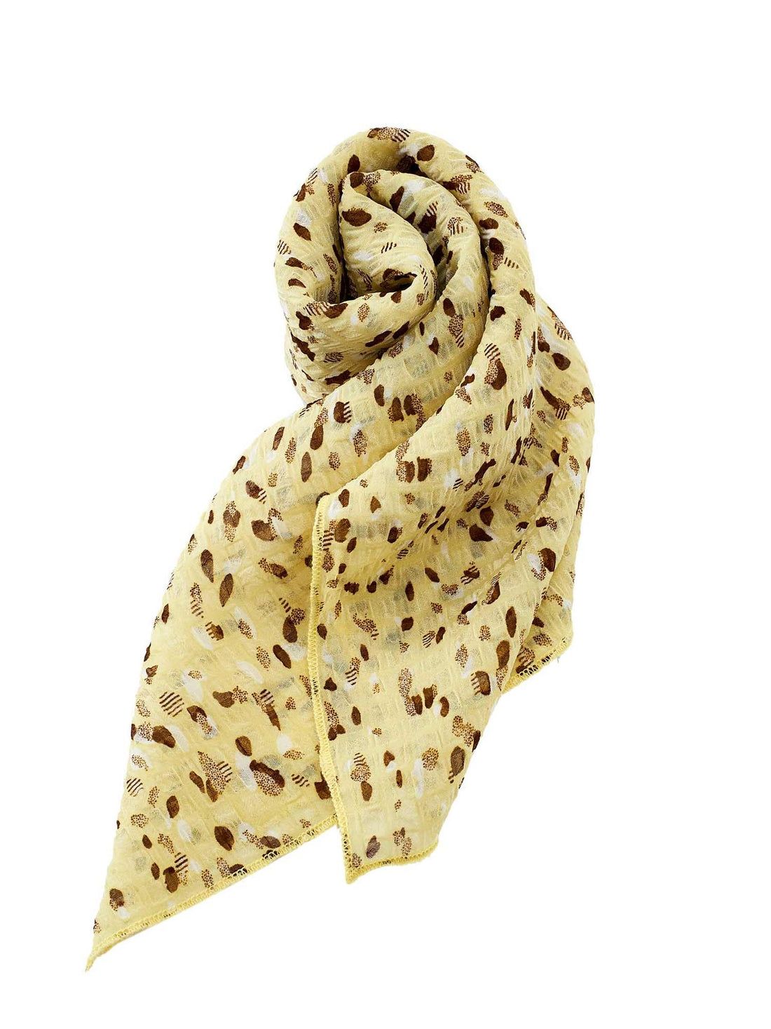 Yellow Floral Gauze Scarf
