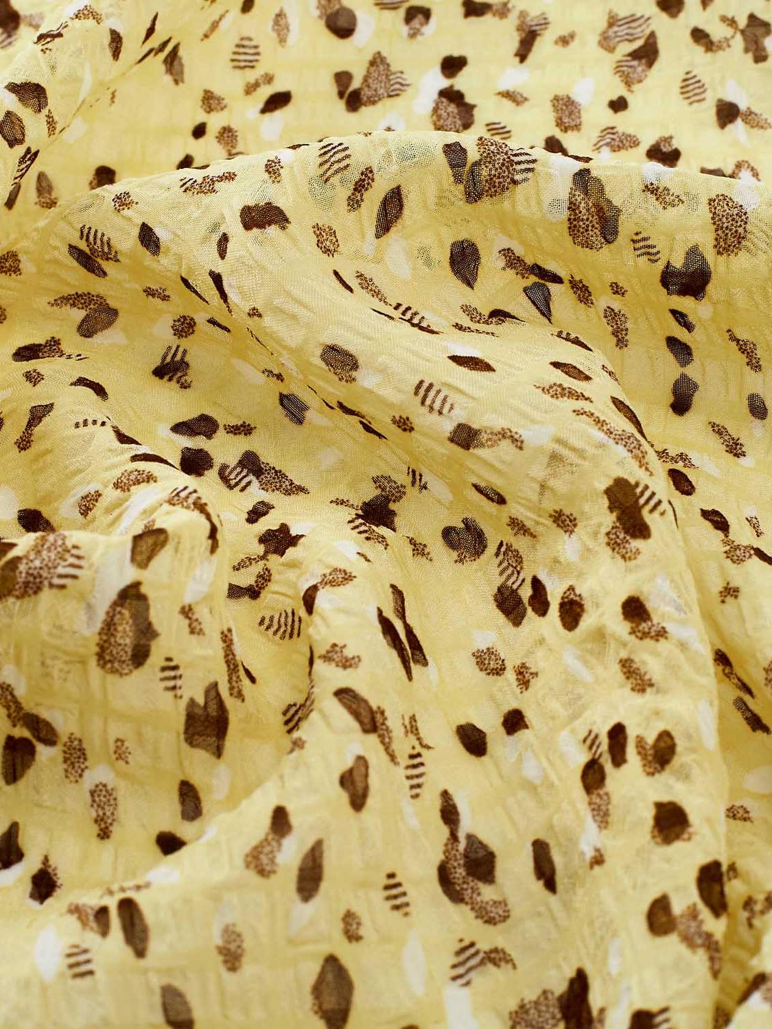 Yellow Floral Gauze Scarf