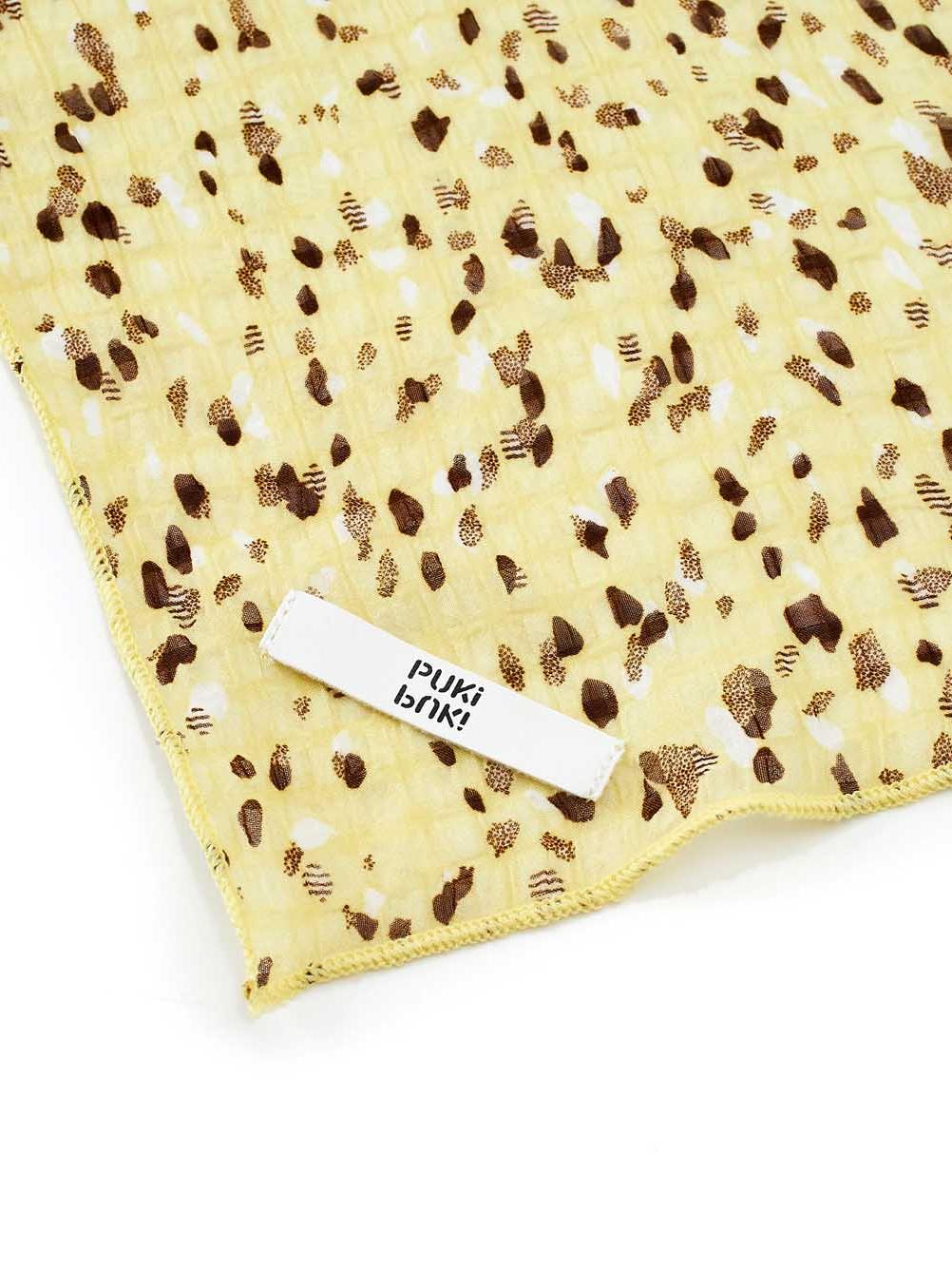 Yellow Floral Gauze Scarf