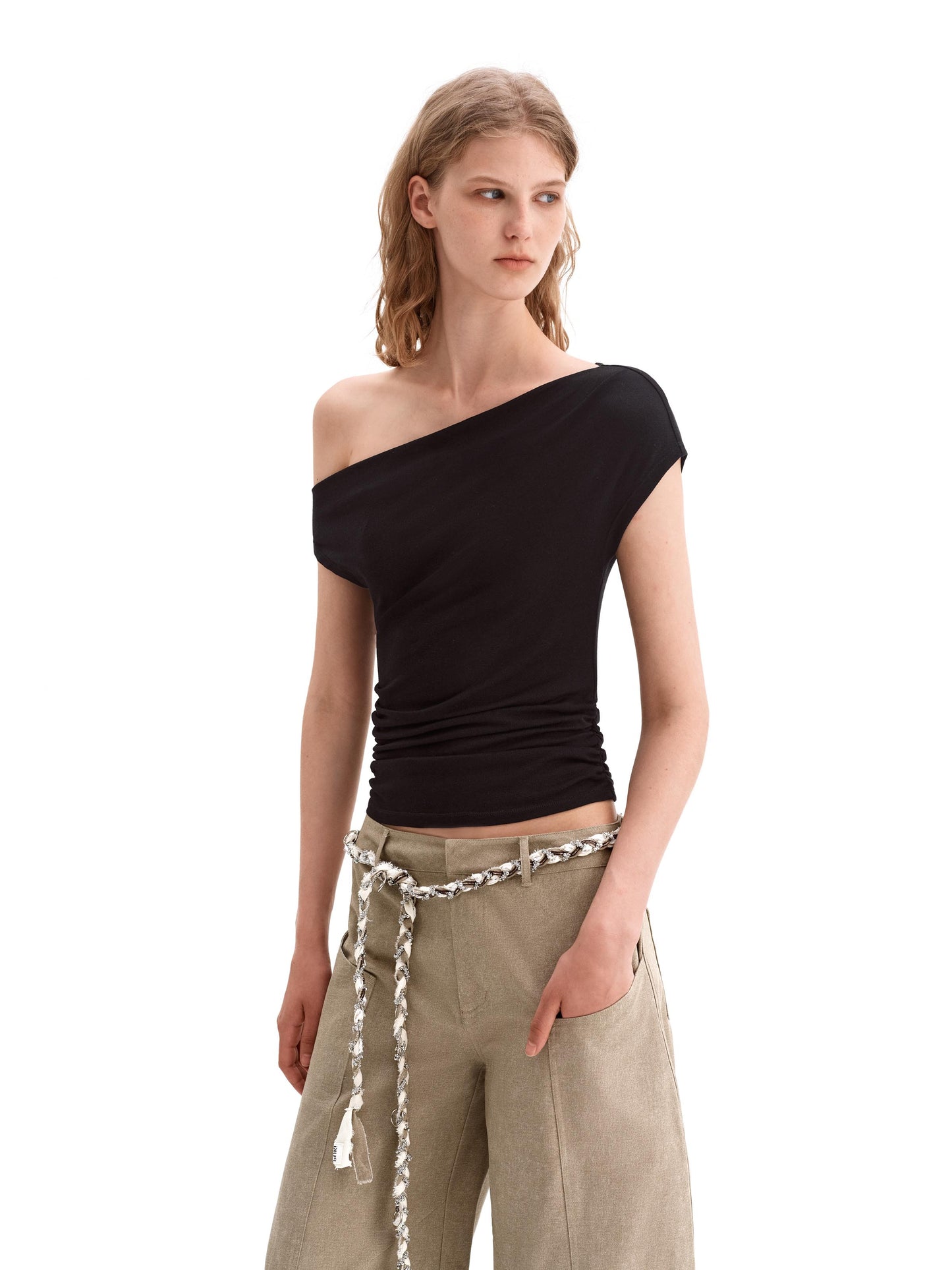 Heavyweight Jersey Offshoulder Top