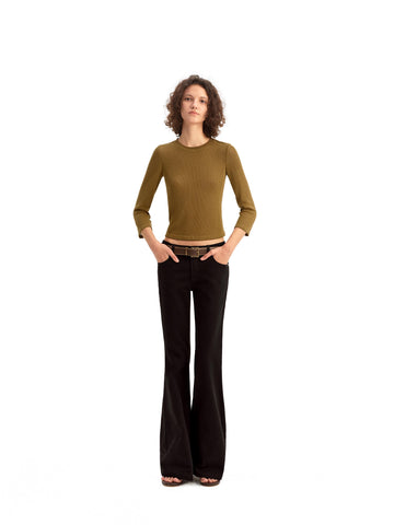 Black Micro Fflared Jeans