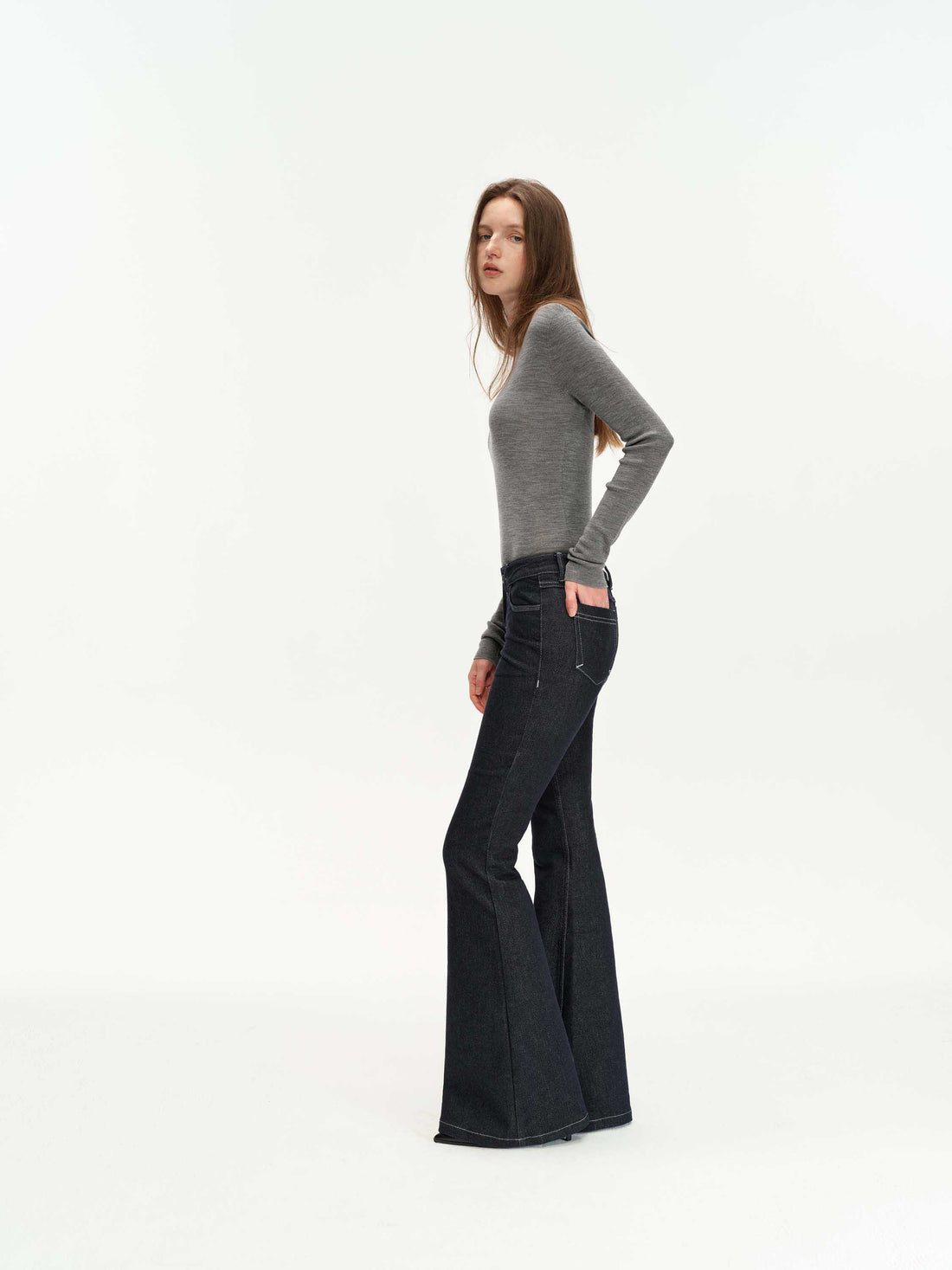 Navy Flare Jeans