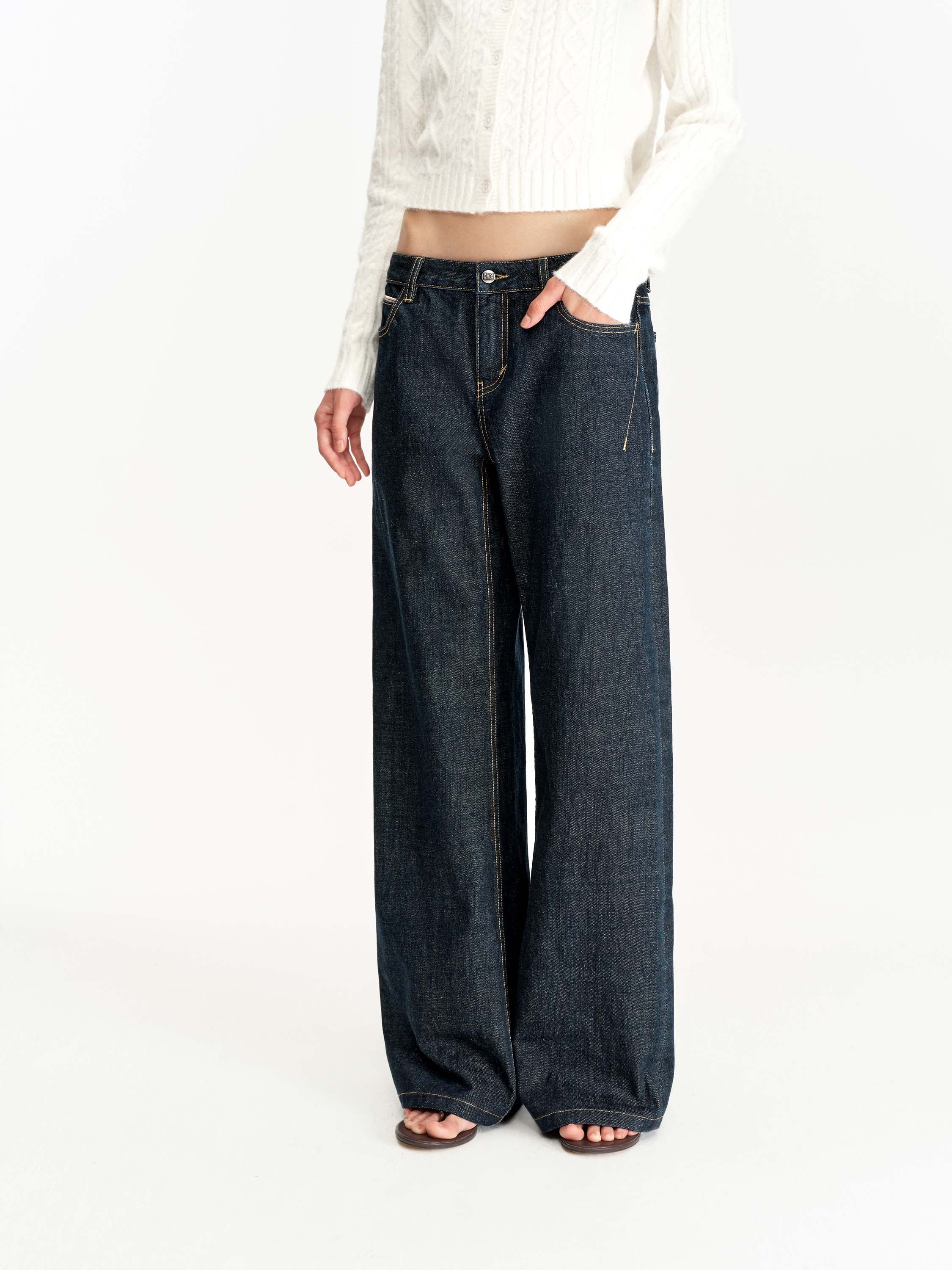 Blue Wide-Leg Jeans
