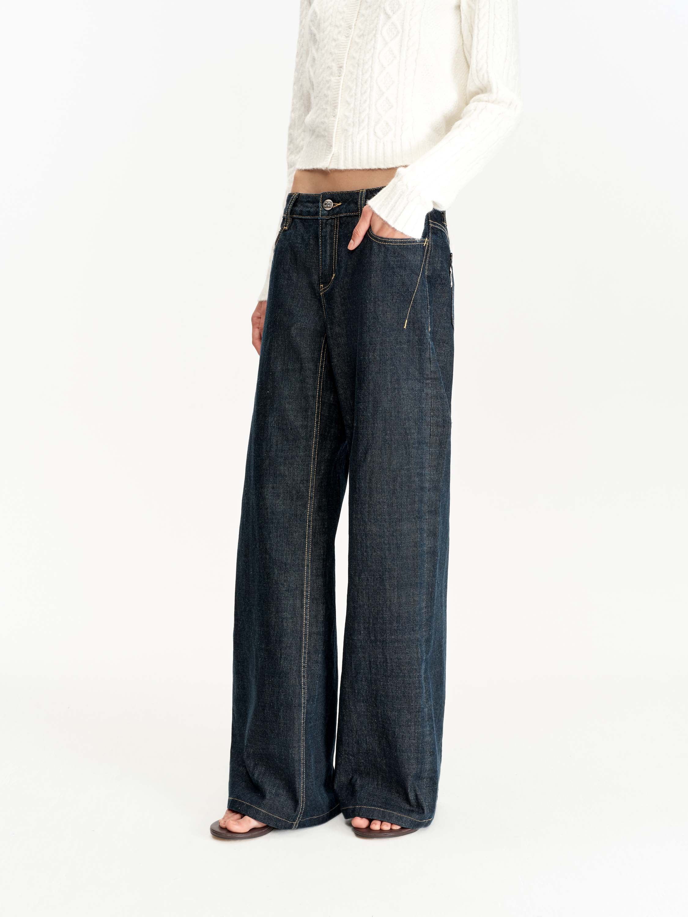 Blue Wide-Leg Jeans
