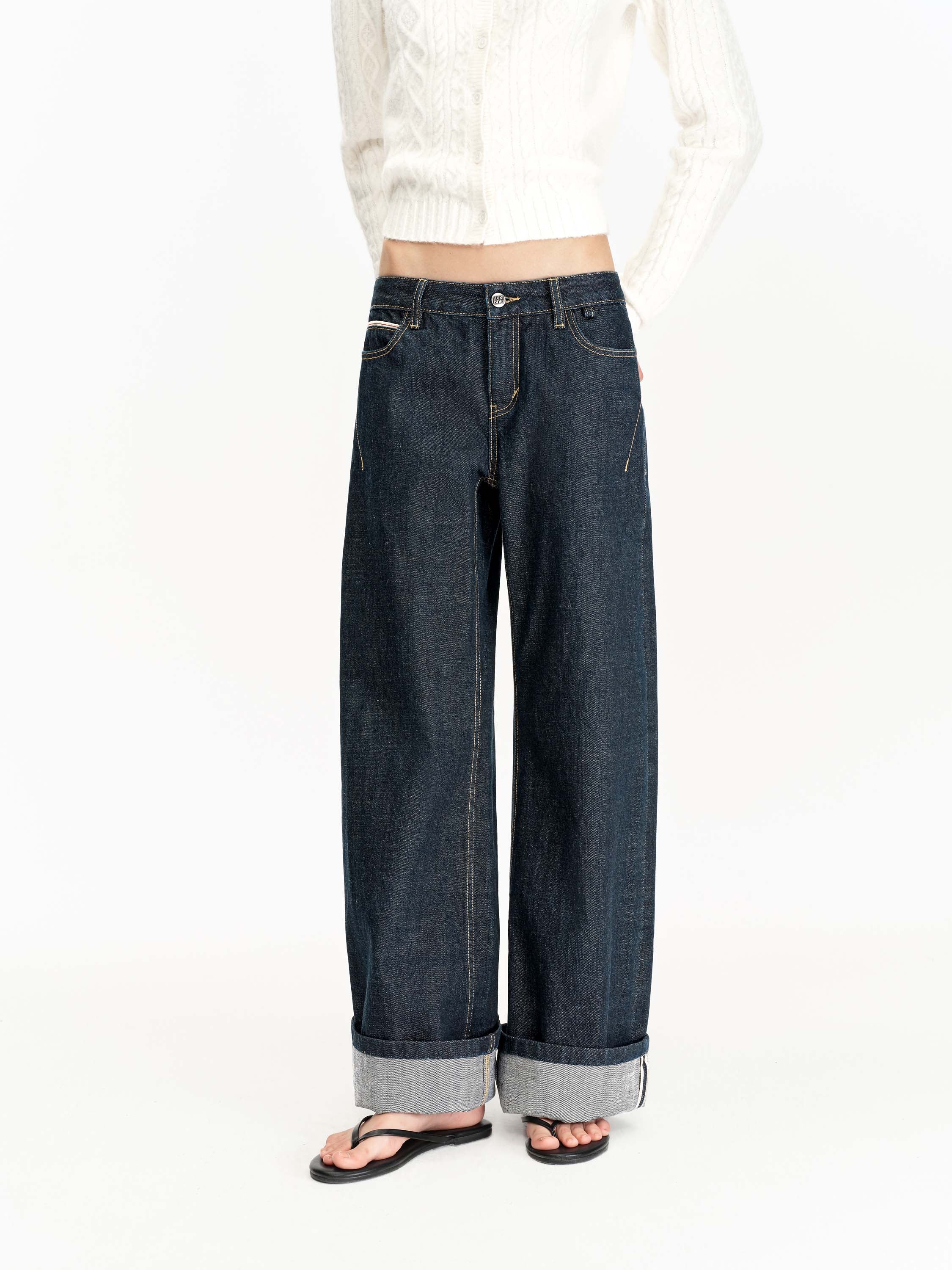 Blue Wide-Leg Jeans