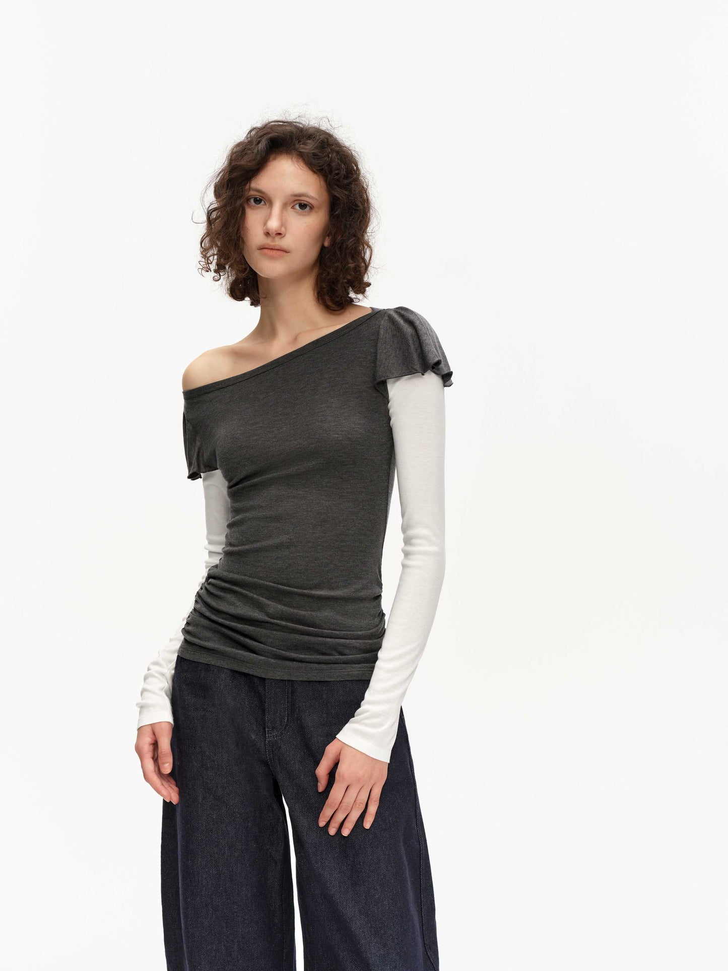Ruffle-Sleeve Top
