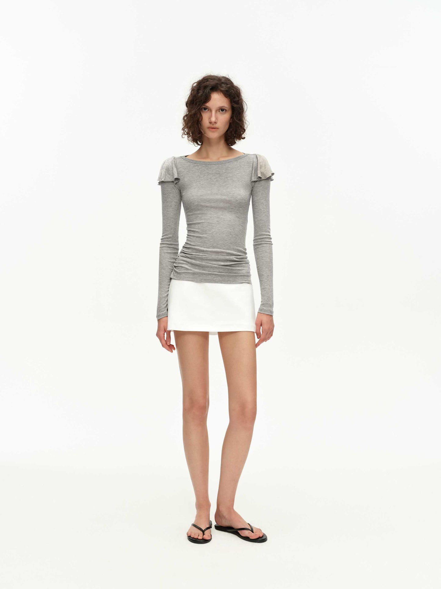 Ruffle-Sleeve Top