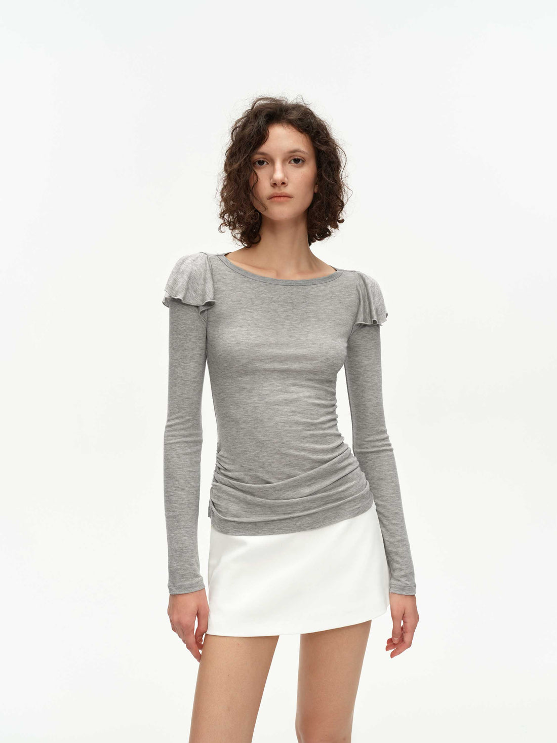 Ruffle-Sleeve Top
