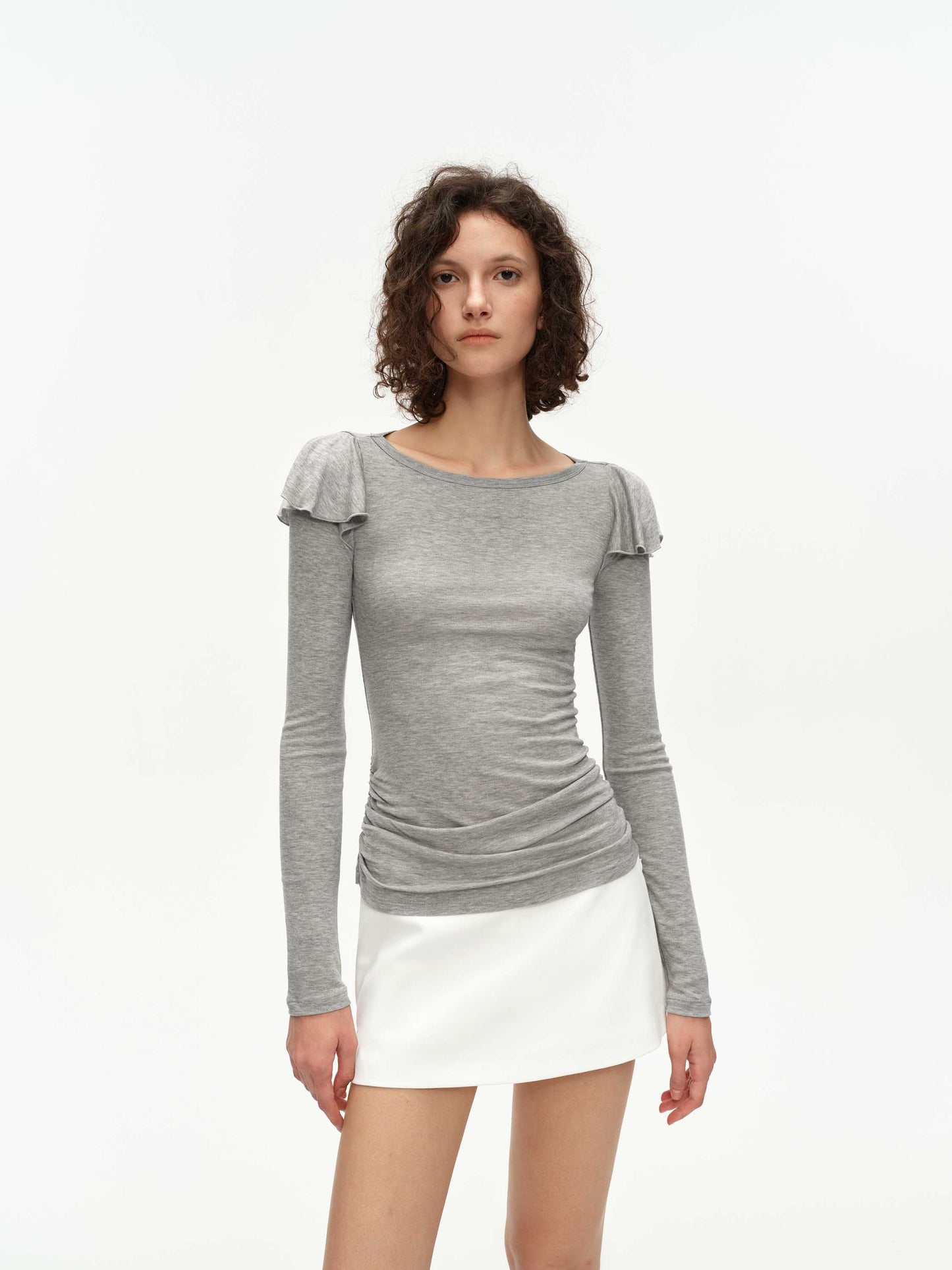 Ruffle-Sleeve Top