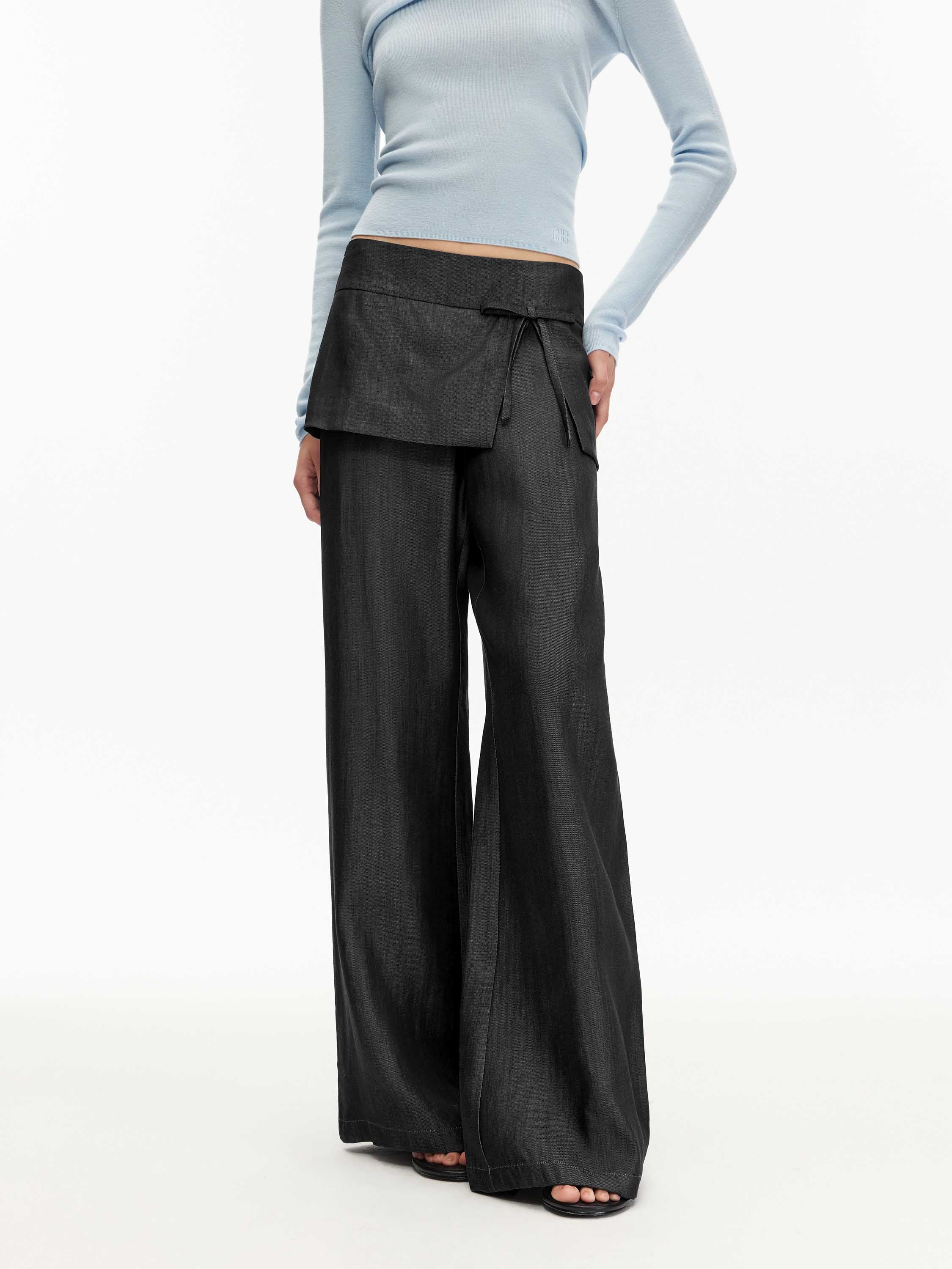 Low Waist Bow Skirt Pants