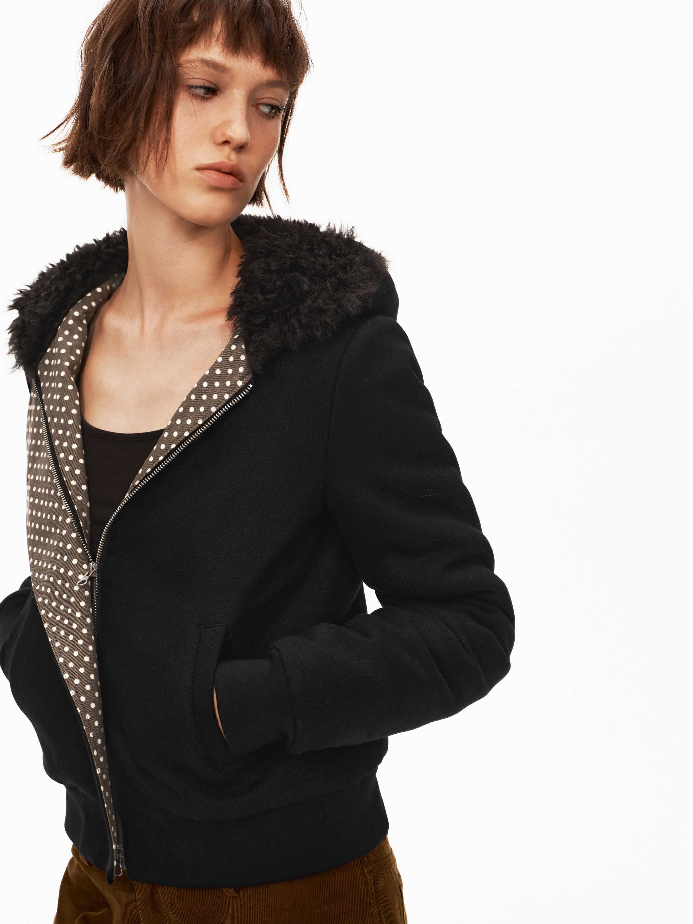Color-Block Polka Dot Jacket