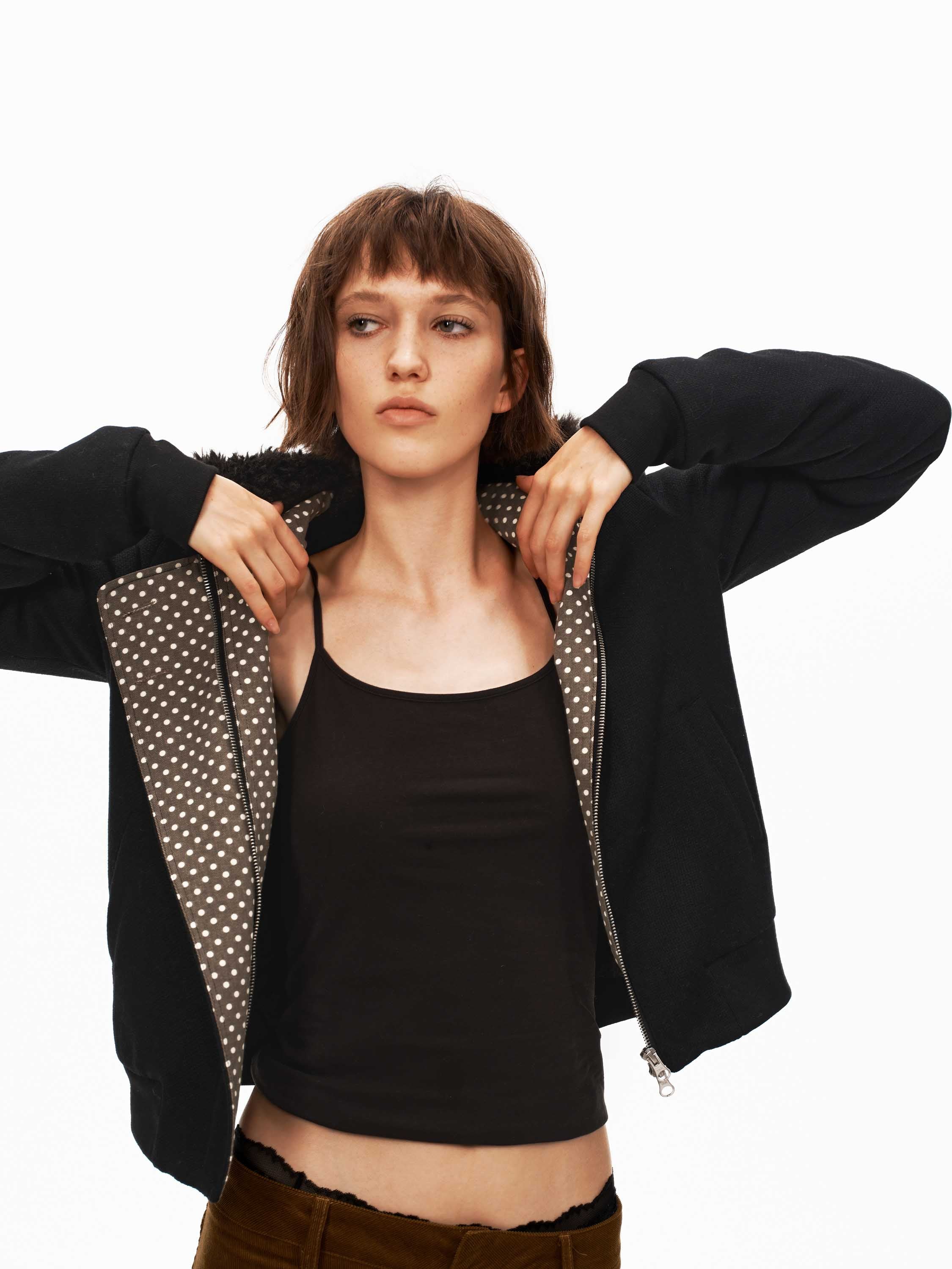 Color-Block Polka Dot Jacket