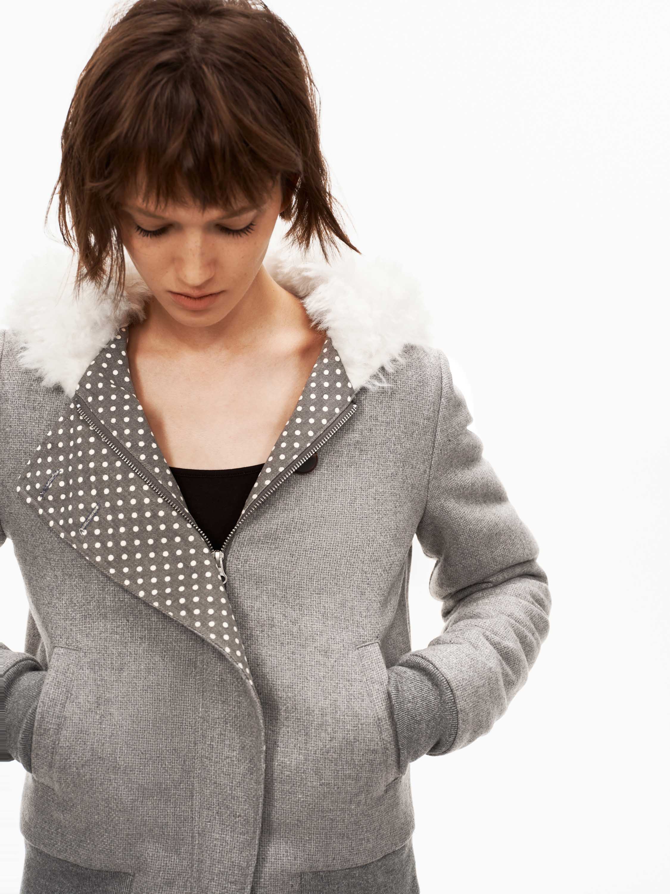 Color-Block Polka Dot Jacket