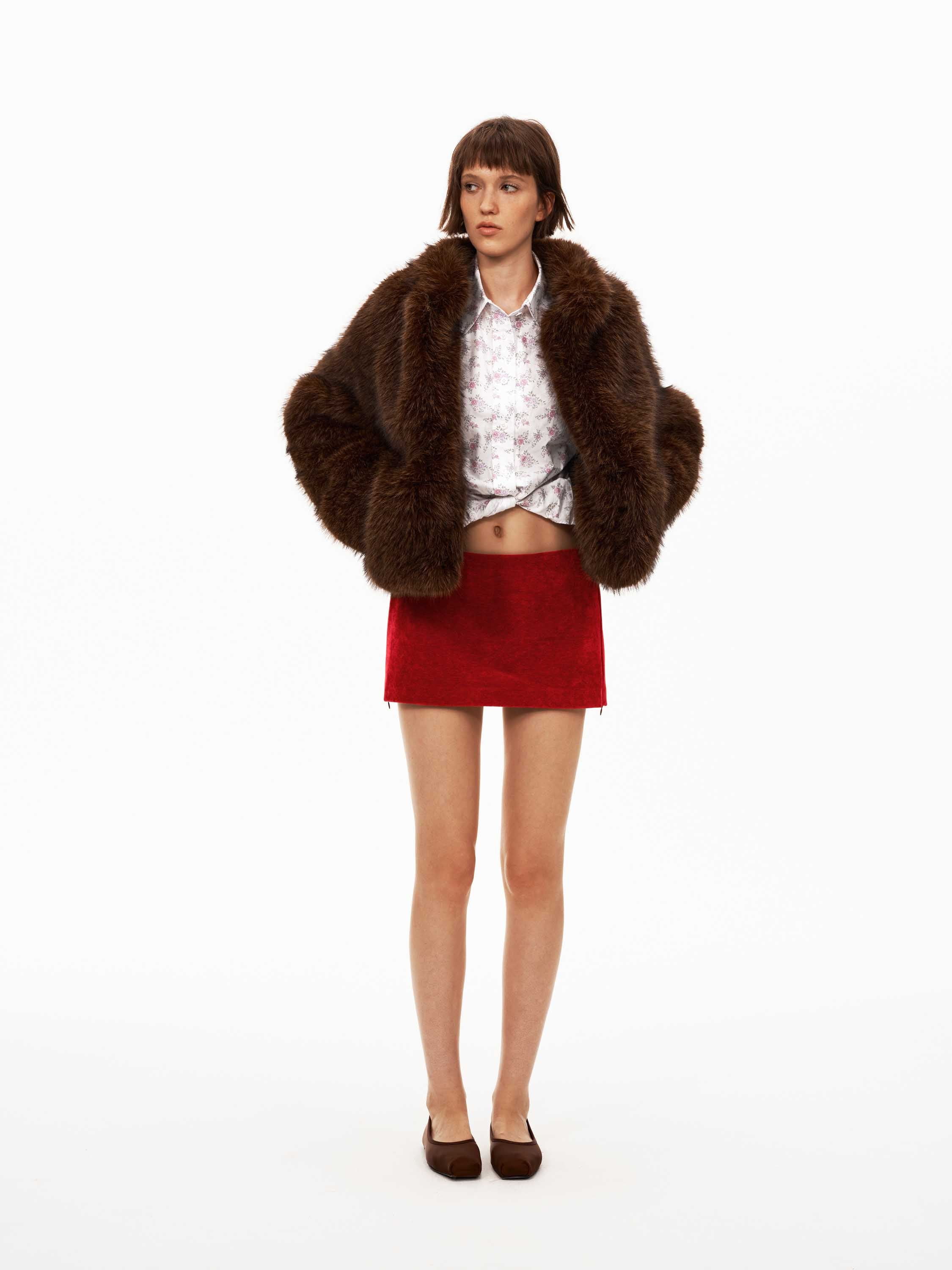 Velvet Mini Skirt
