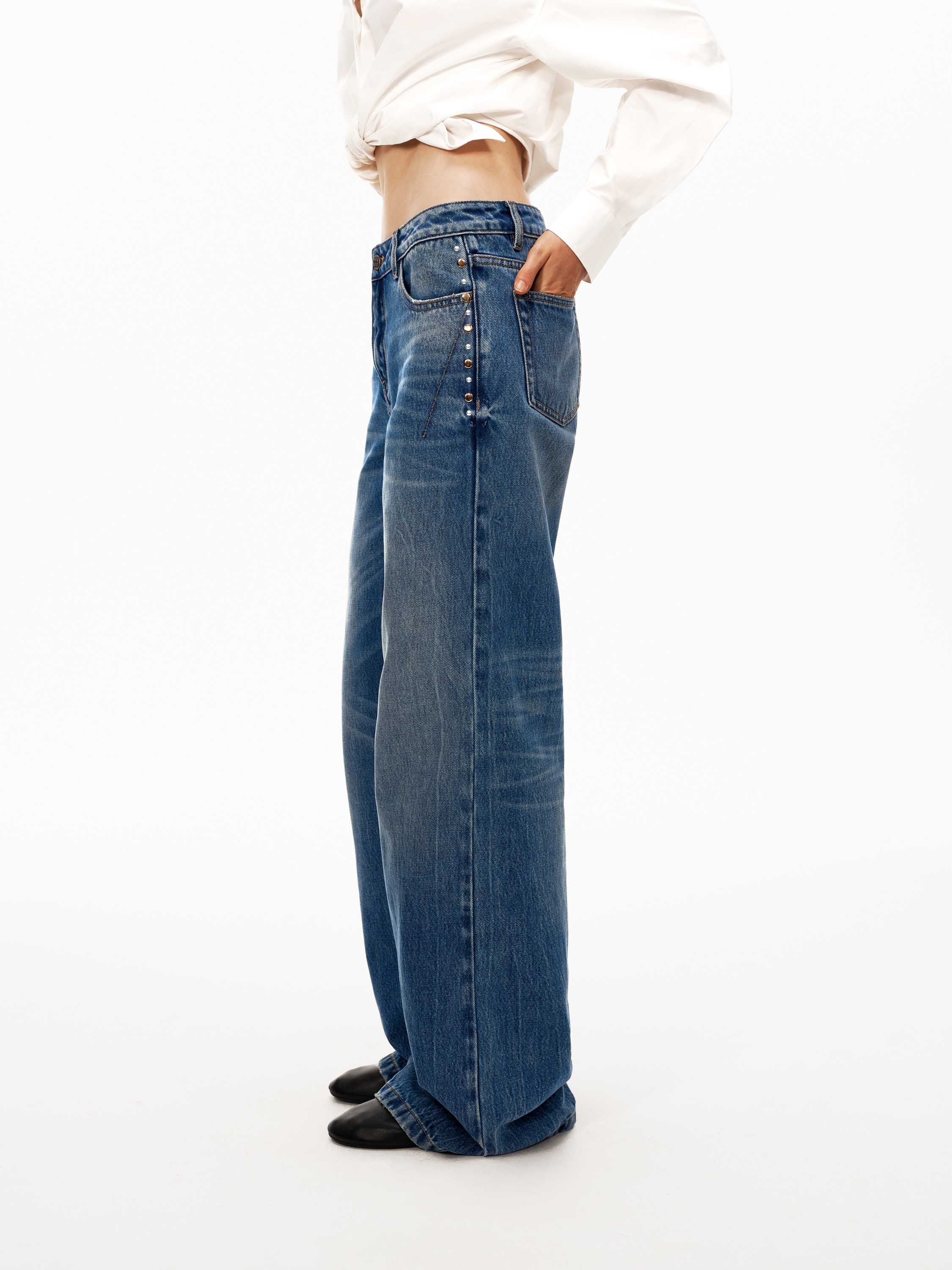 Blue Wide-Leg Jeans