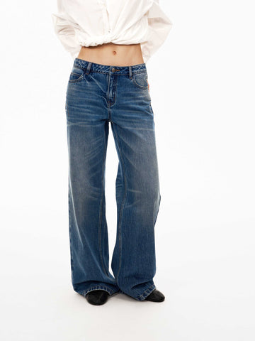 Blue Wide-Leg Jeans