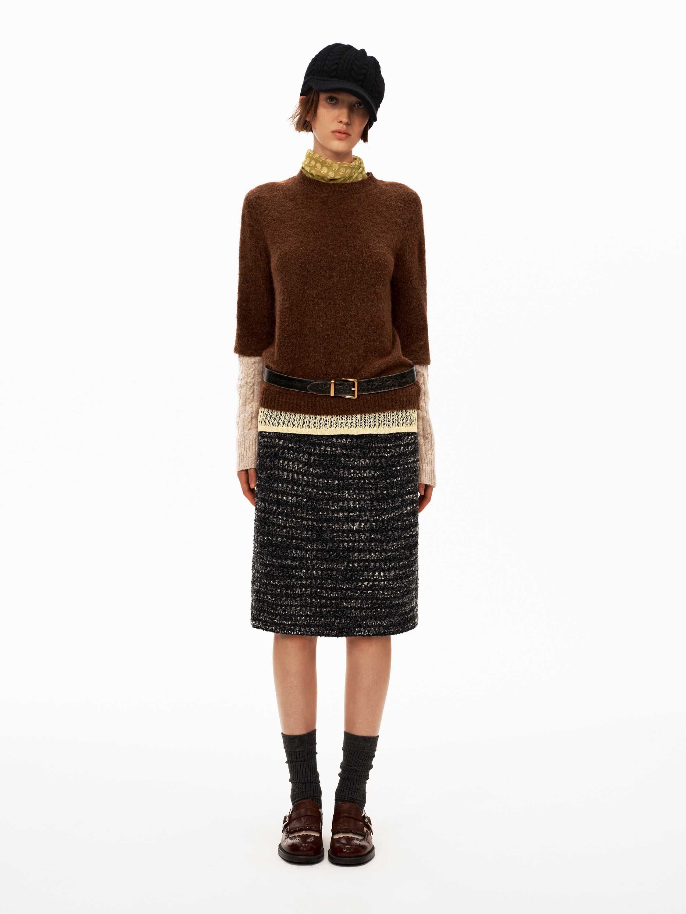 Paneled Crewneck Sweater
