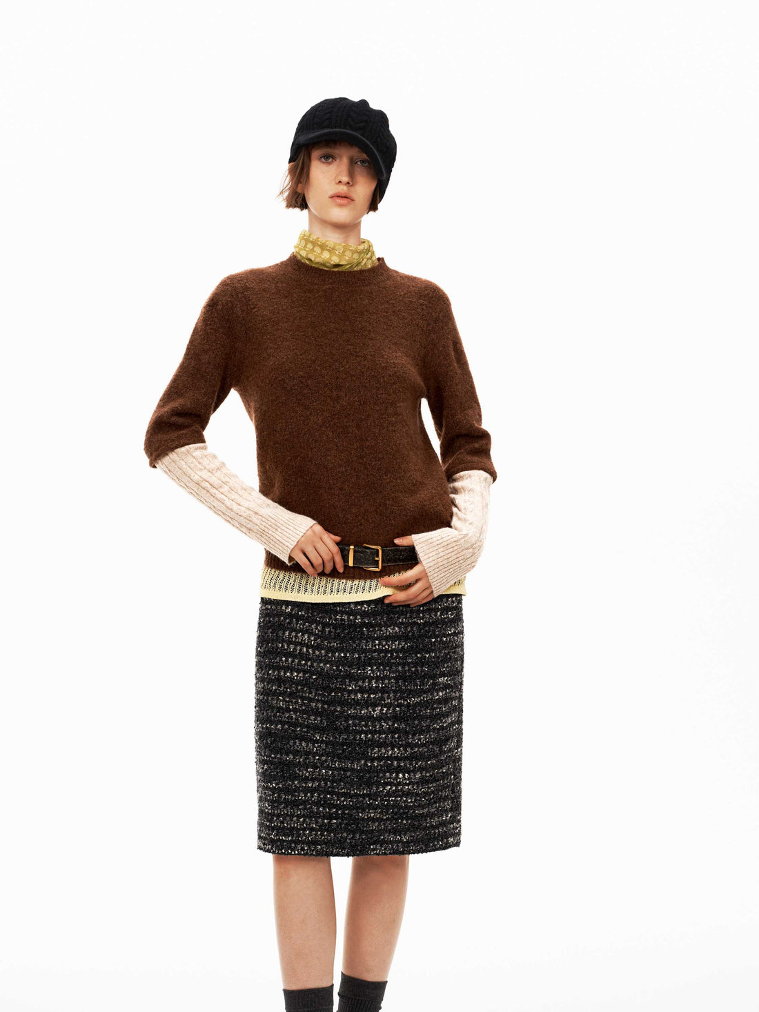 Paneled Crewneck Sweater