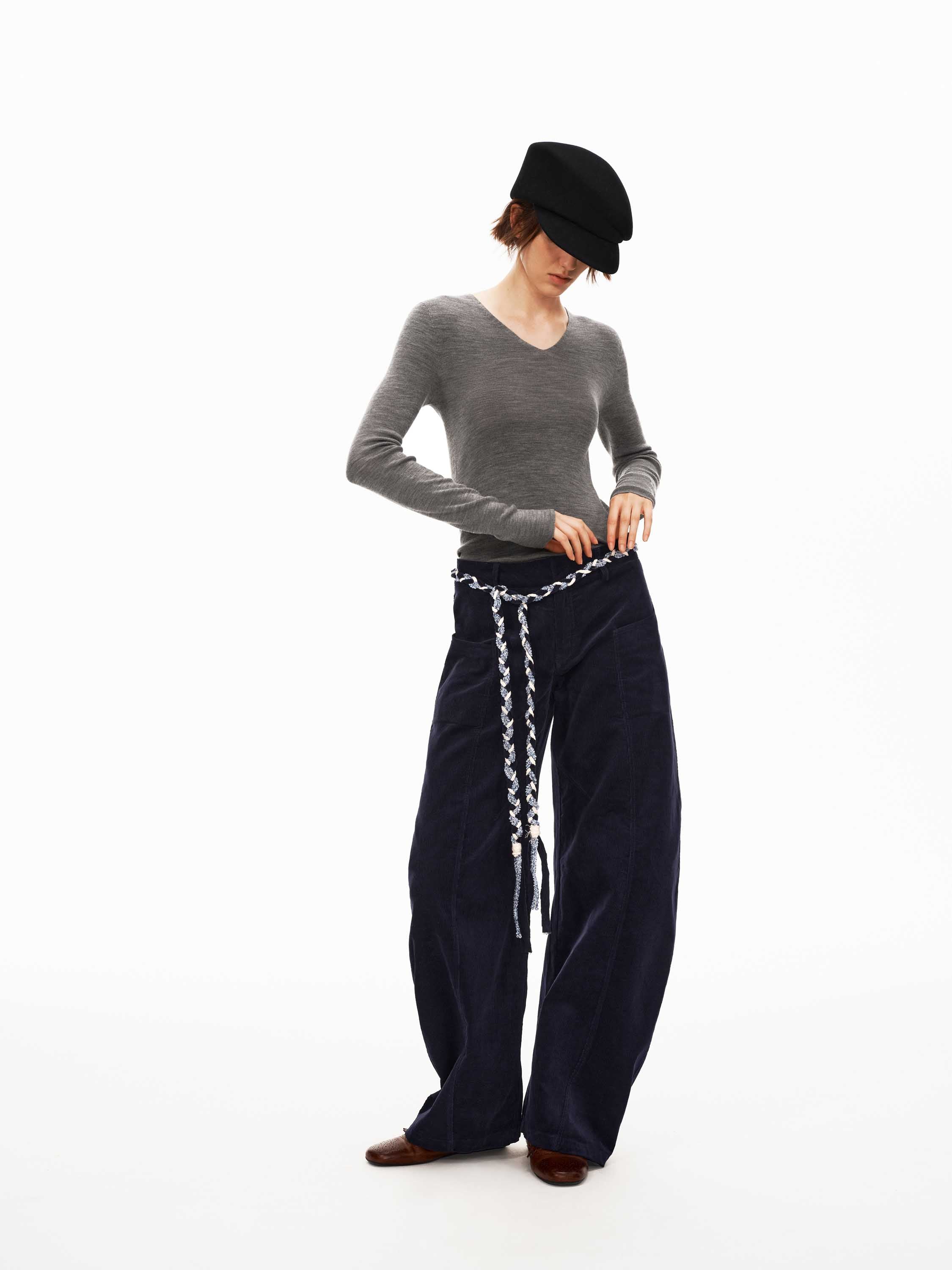 Corduroy Arc Leg Trousers