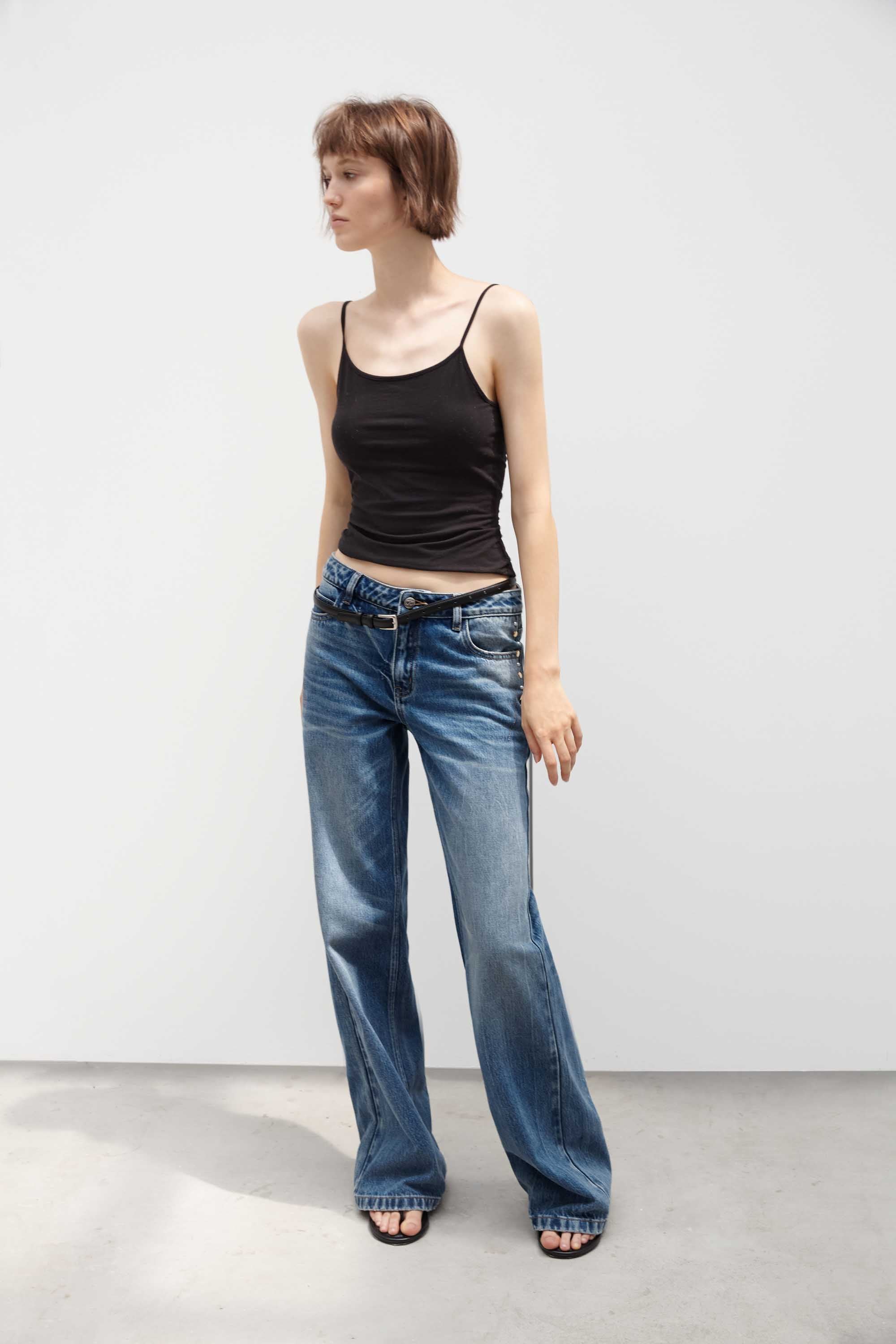 Blue Wide-Leg Jeans