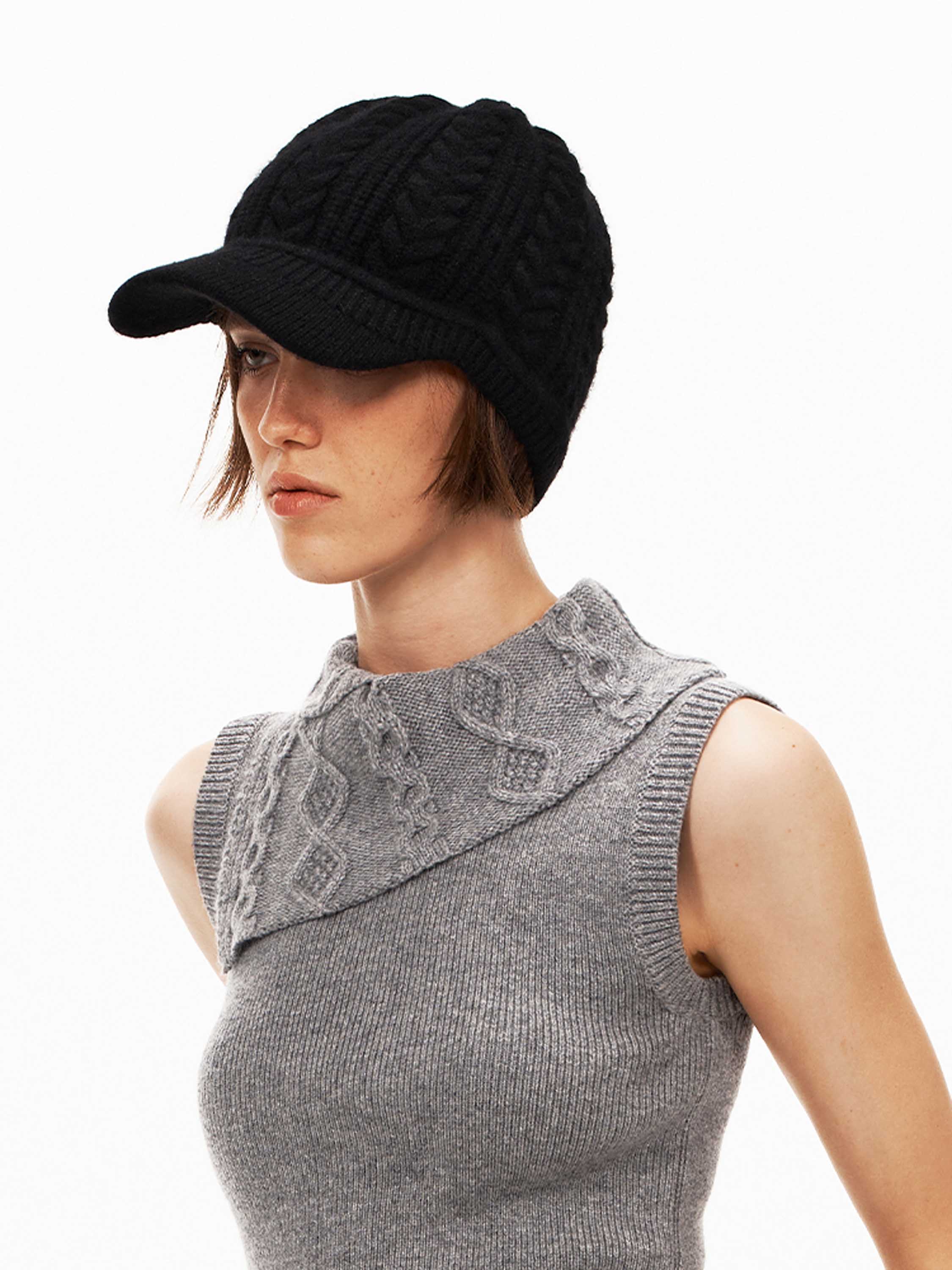 Cashmere Knit Baseball Cap