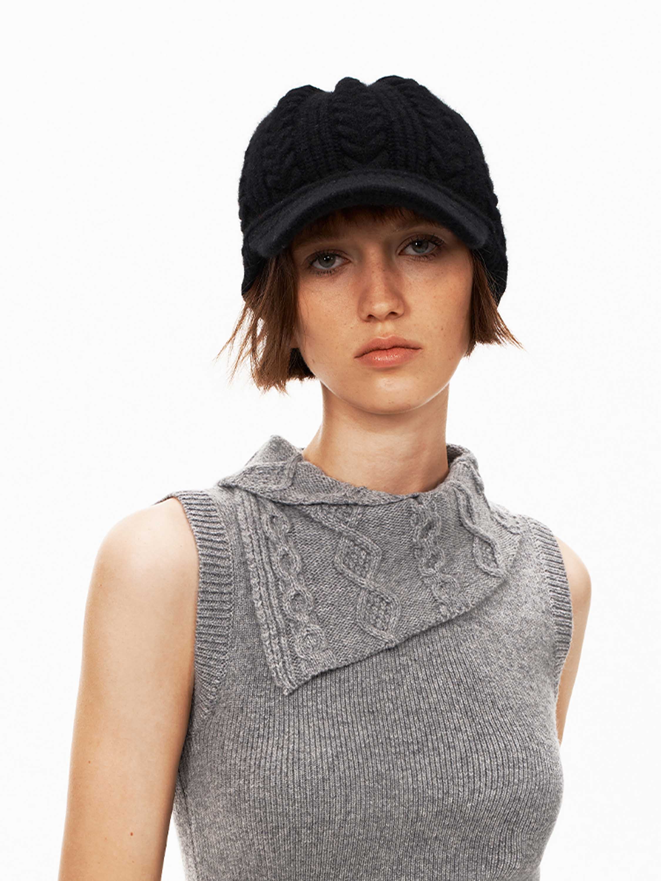 Cashmere Knit Baseball Cap