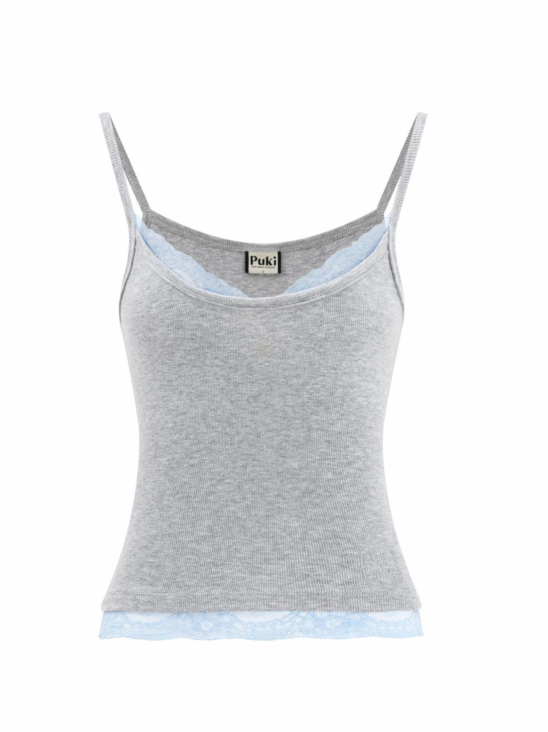 Lace-Trim Contrast Layered Cami Top