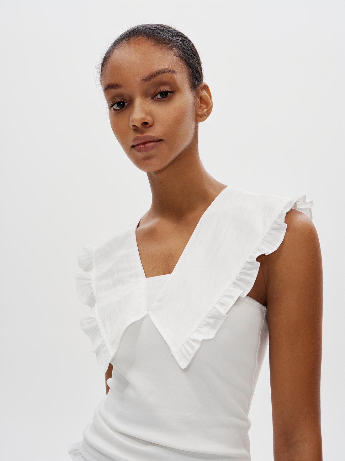 Layered Ruffle V-Neck Top