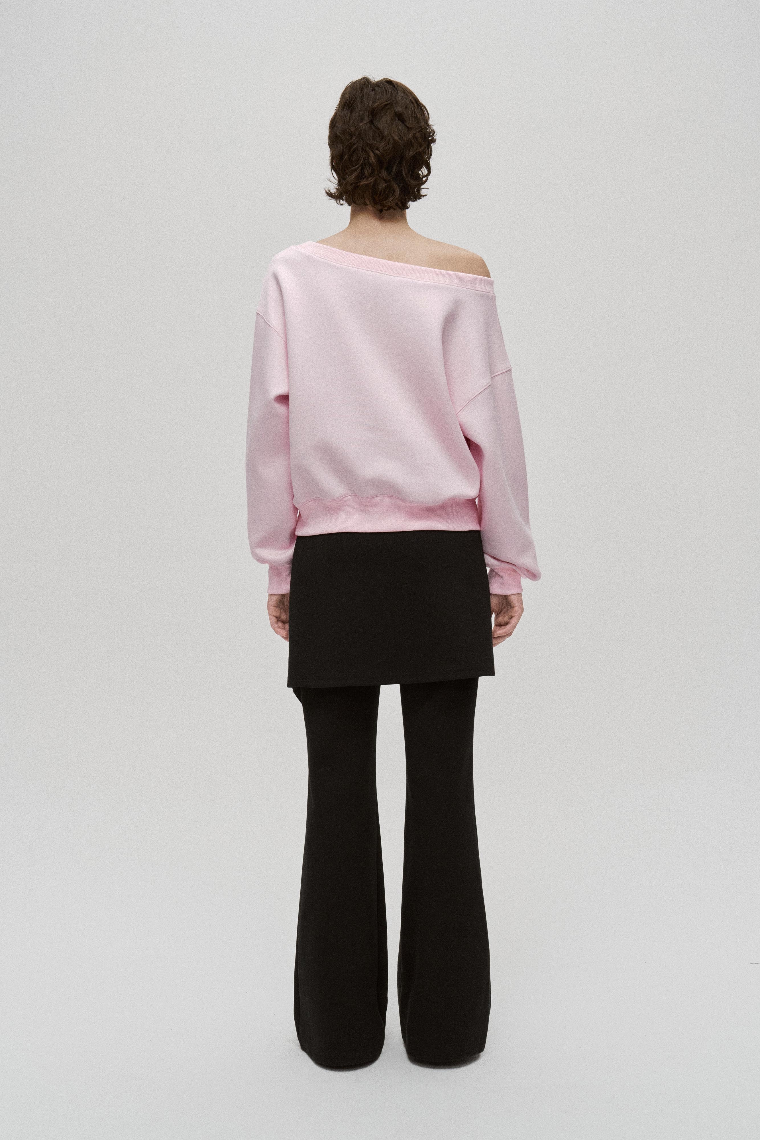 Layered Shirt-Waist Wide-Leg Jeans
