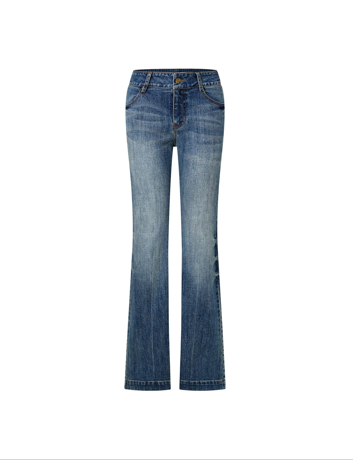 Deep Indigo Low-Rise Flare Jeans