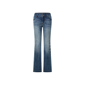 Deep Indigo Low-Rise Flare Jeans