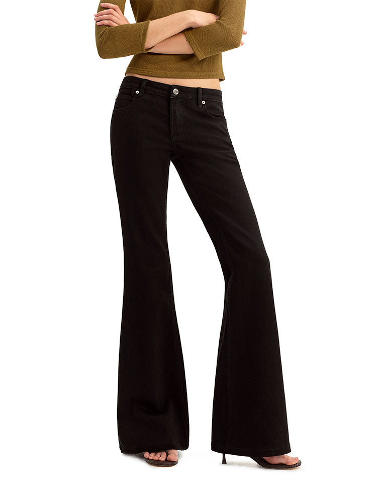 Black Micro Fflared Jeans