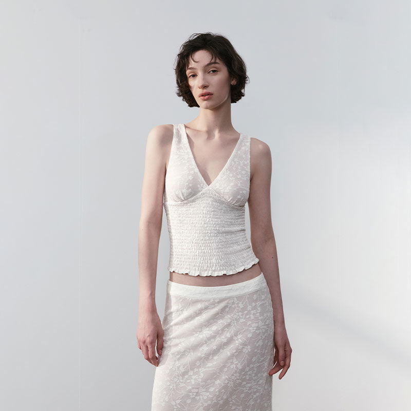 Jacquard Textured Sleeveless Set