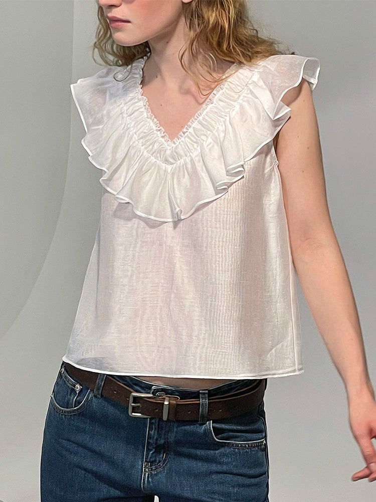The Sheer Ruffle Top