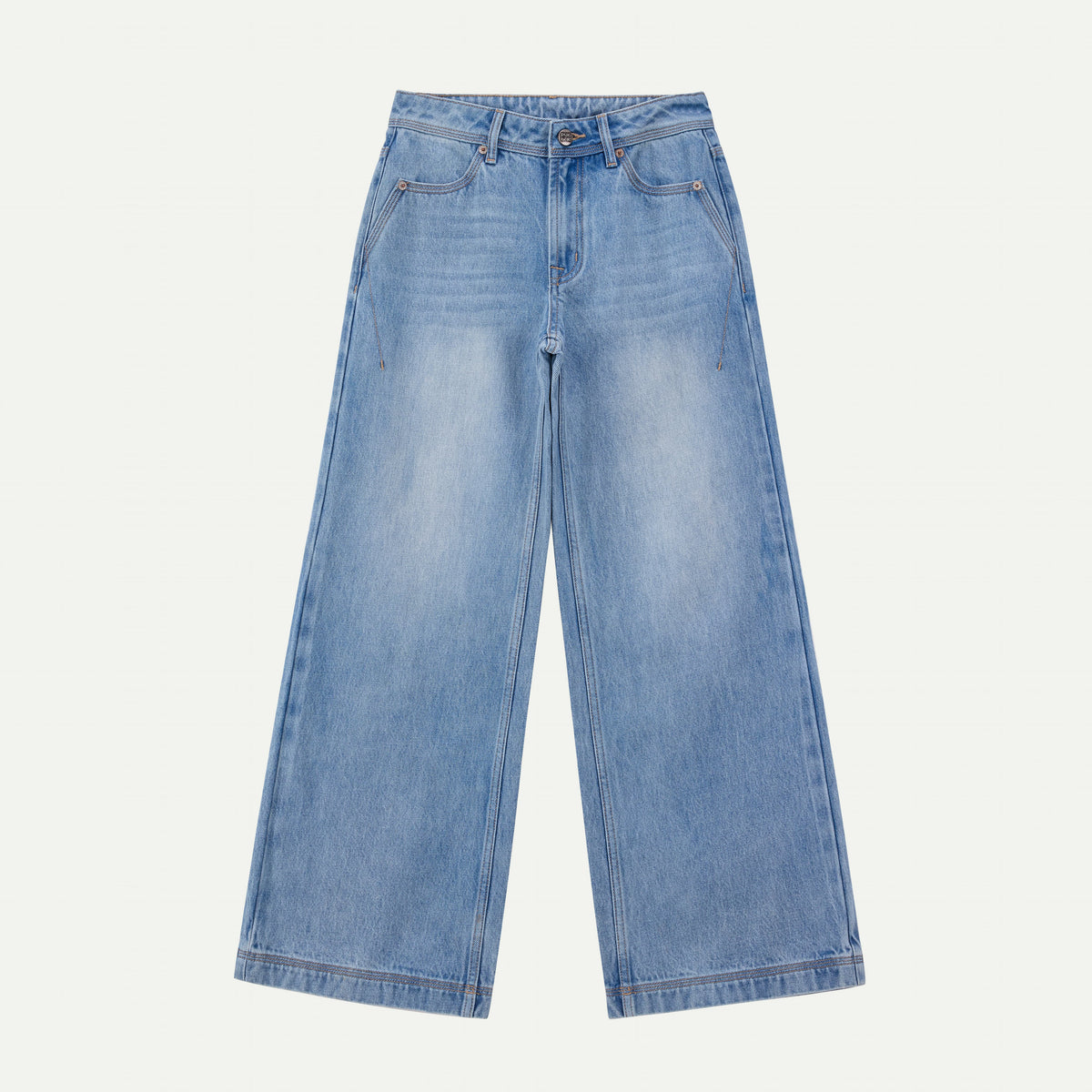 Vintage Wash Wide-Leg Jeans