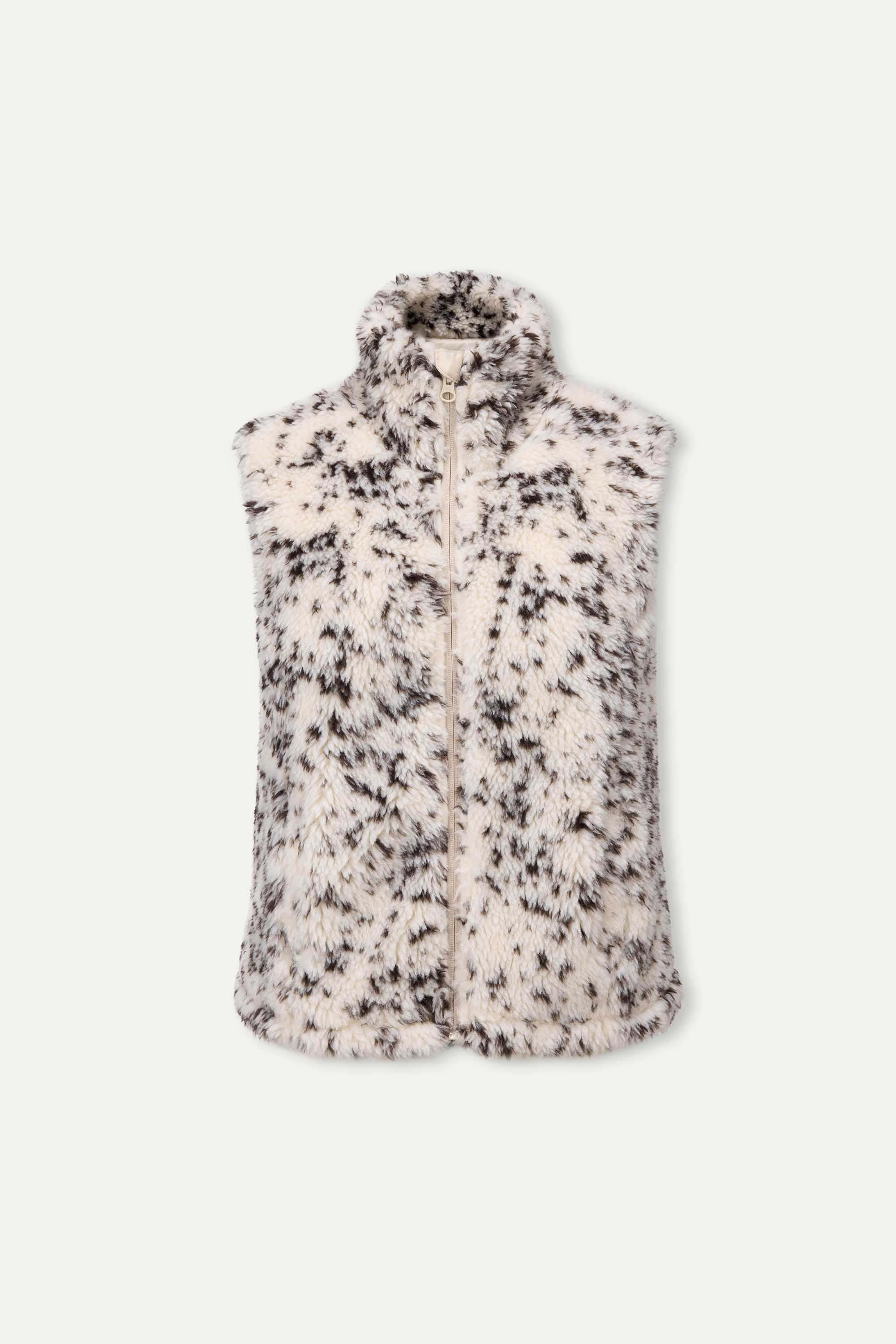 Faux Shearling Spot Vest