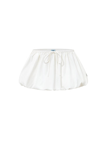 Classic Pleated Balloon Skirt with Waist Tie