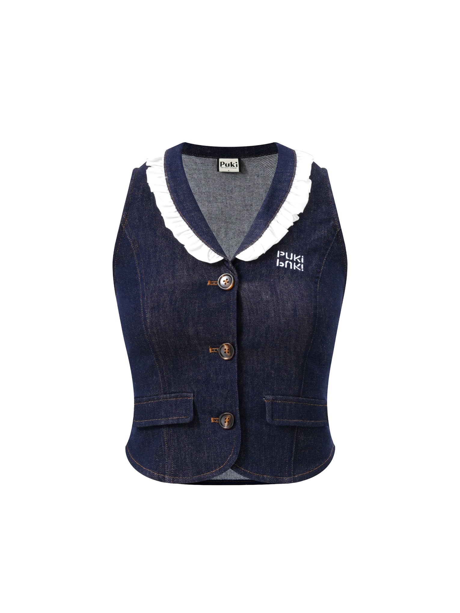 Denim Layered Vest Set