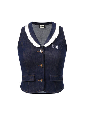 Denim Layered Vest