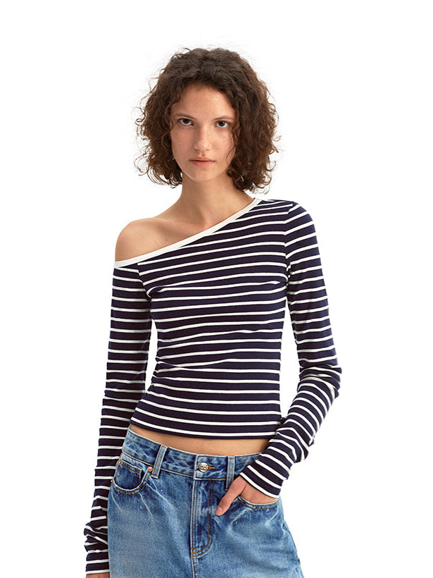 Asymmetrical Off-Shoulder Crop Top