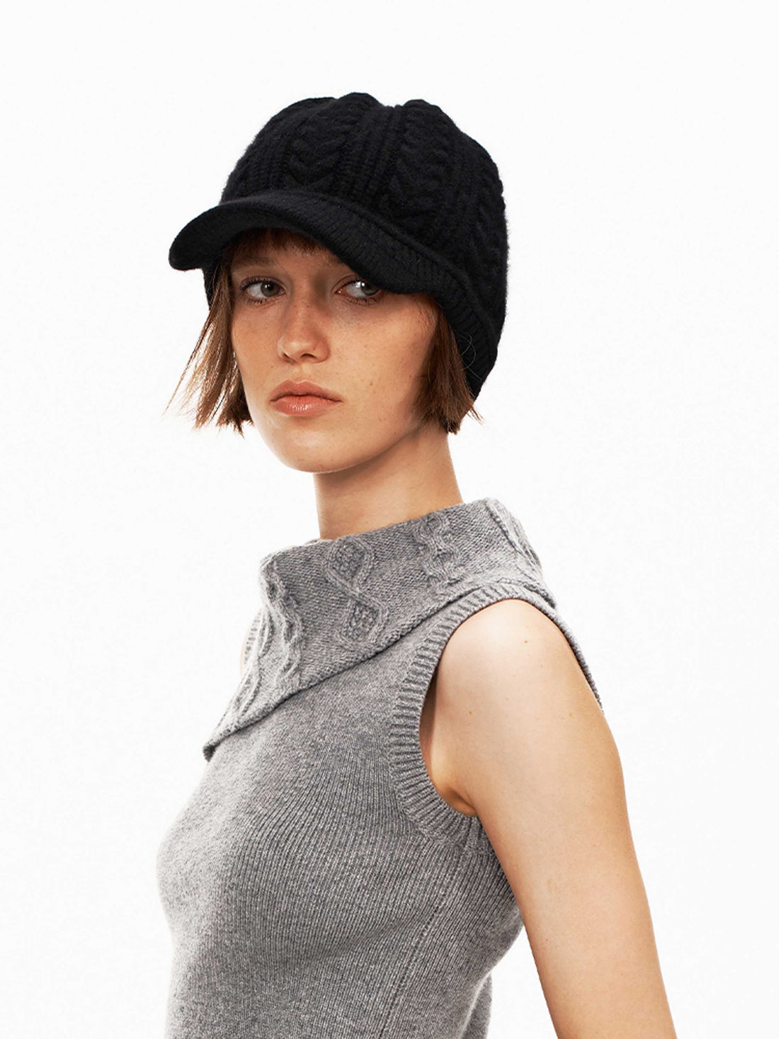Cashmere Knit Baseball Cap