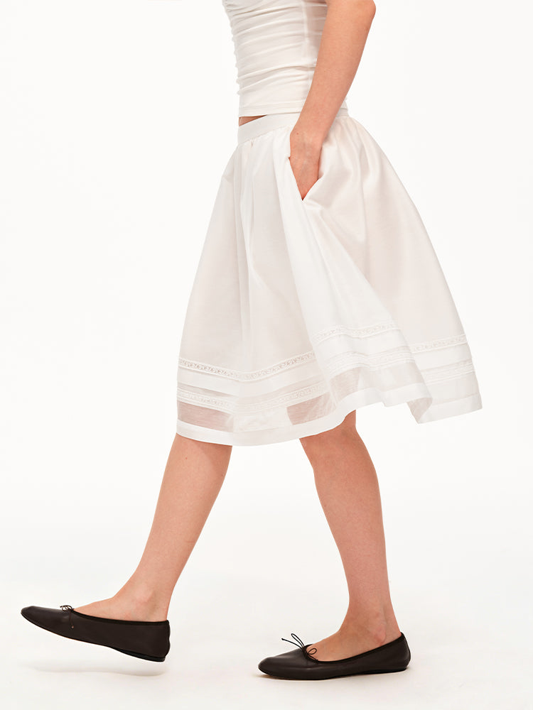 The Sheer Volume Midi Skirt