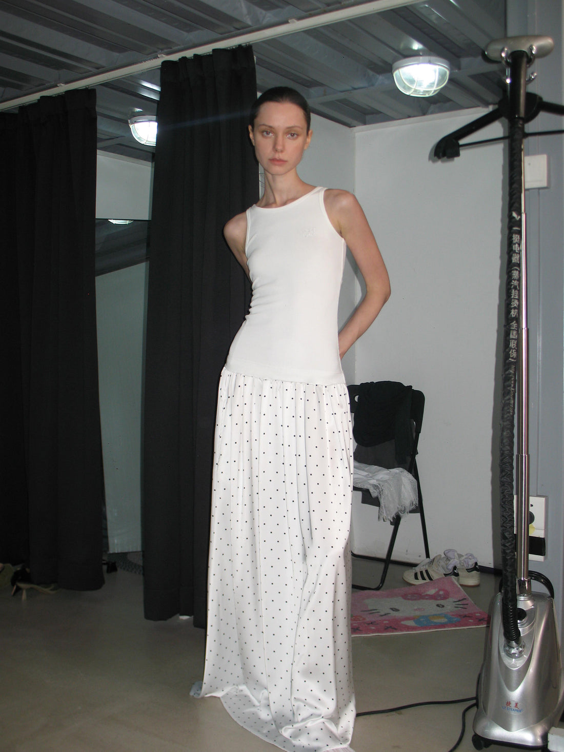 Layered Polka Dot Knit Dress