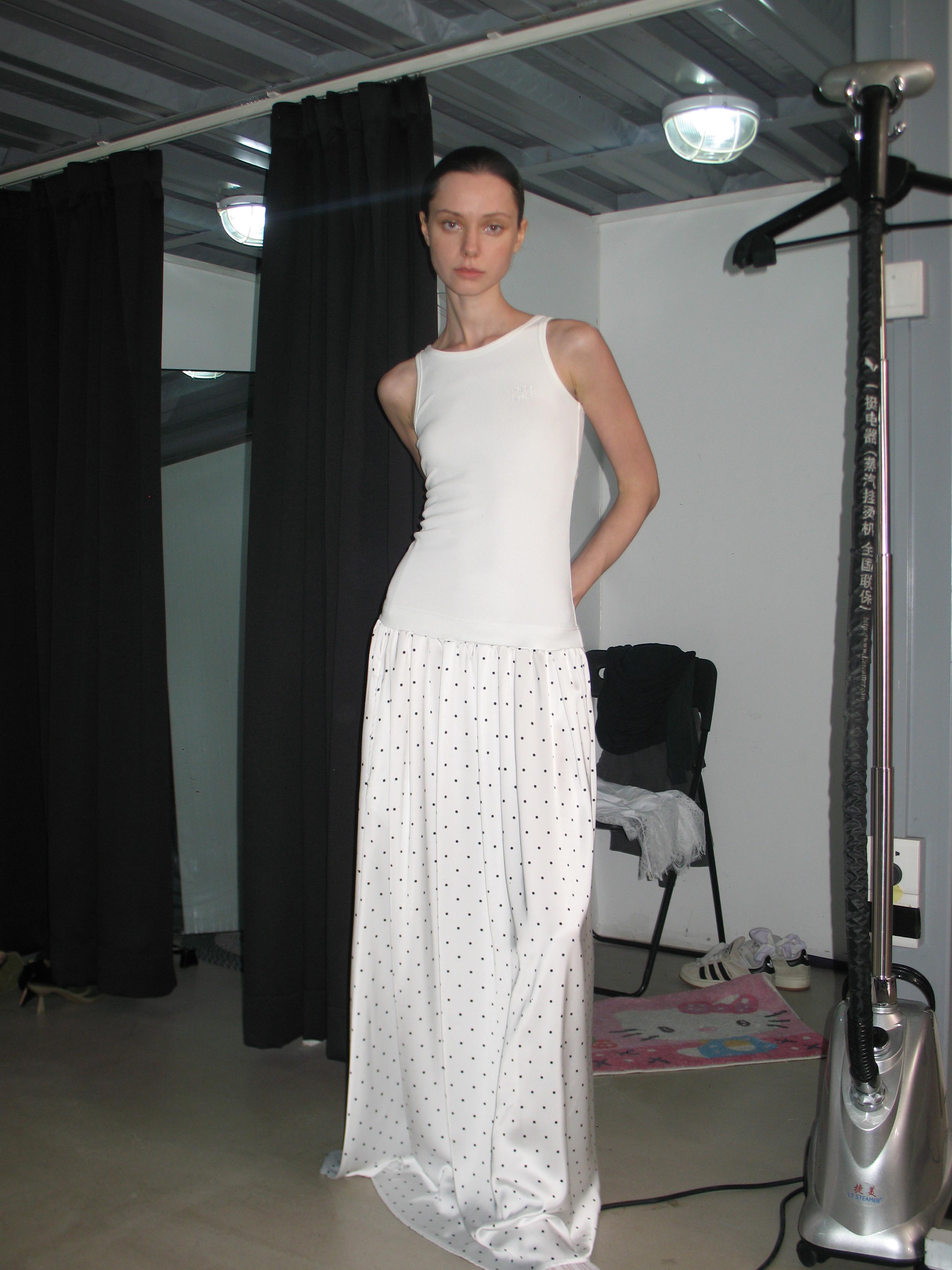 Layered Polka Dot Knit Dress